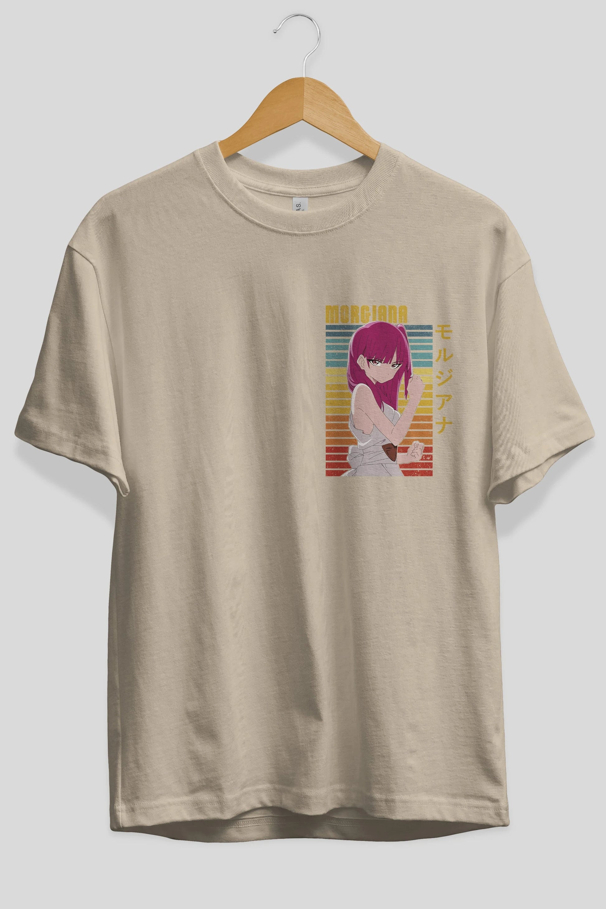 Morgiana 3 Ön Sol Baskılı Oversize t-shirt Erkek Kadın Unisex %100 Pamuk Bisiklet Yaka tişort