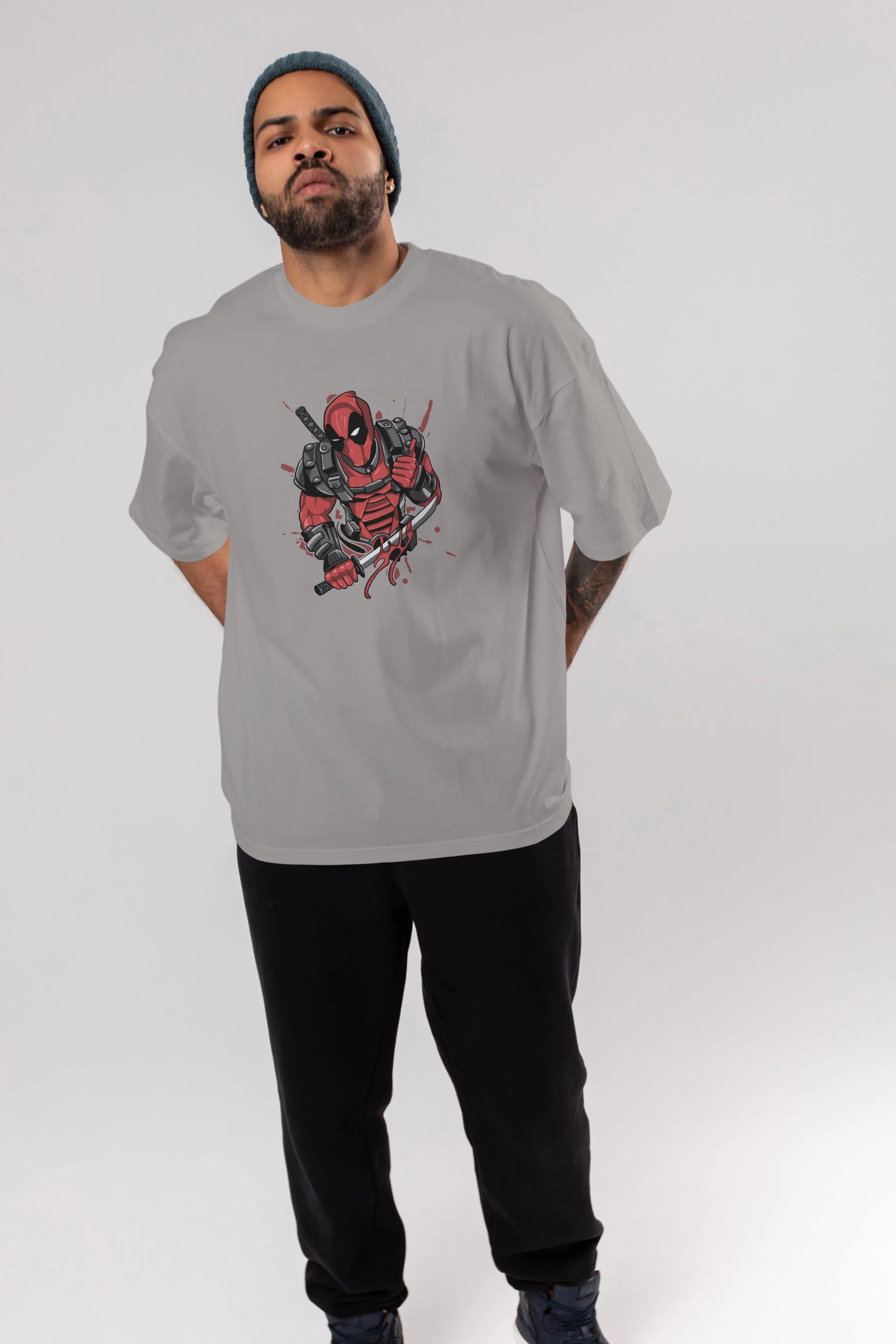 Deadpool (12) Ön Baskılı Oversize t-shirt Erkek Kadın Unisex %100 Pamuk Bisiklet Yaka tişort