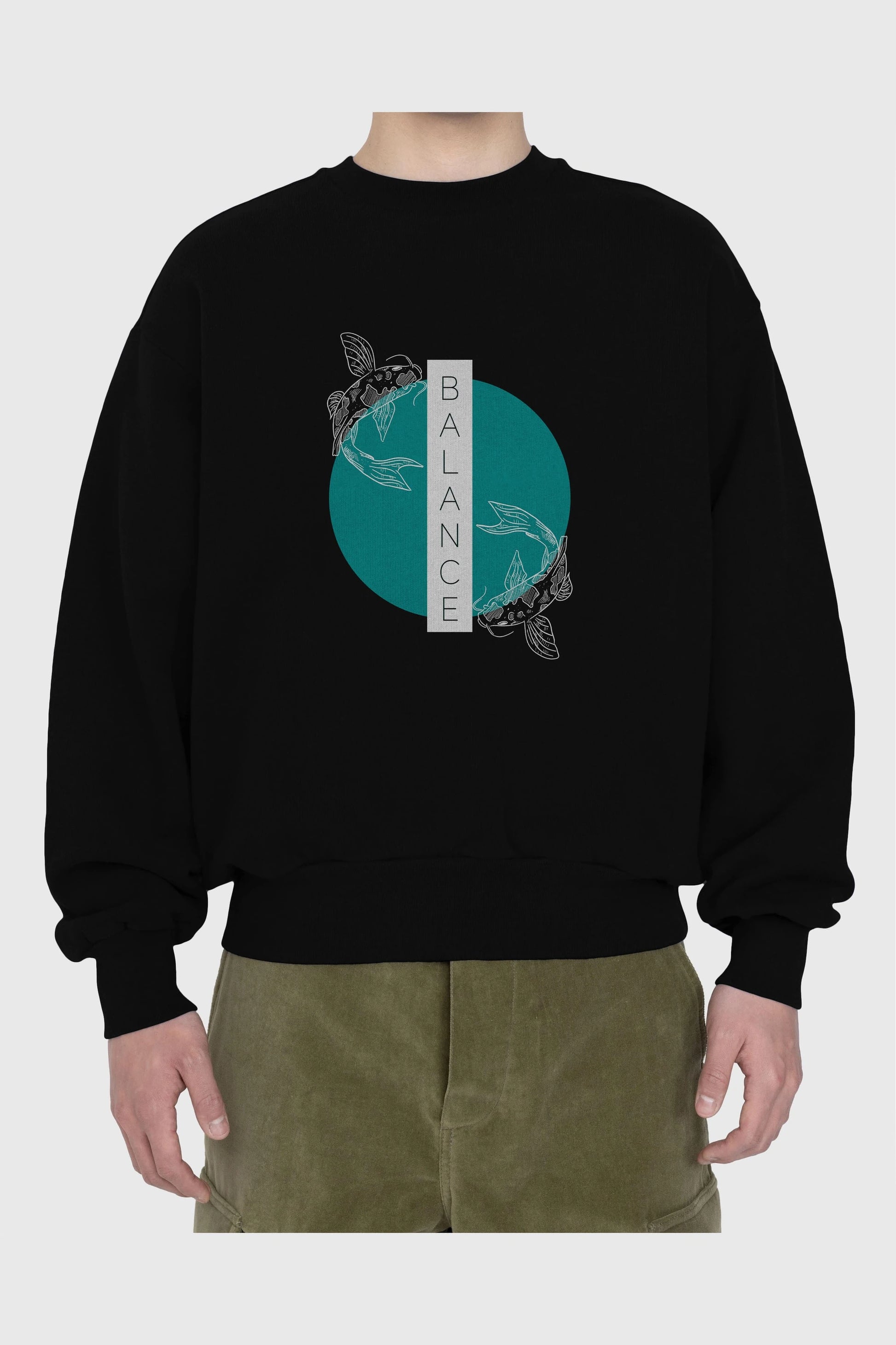 Balance 2 Yazılı Ön Baskılı Oversize Sweatshirt Erkek Kadın Unisex