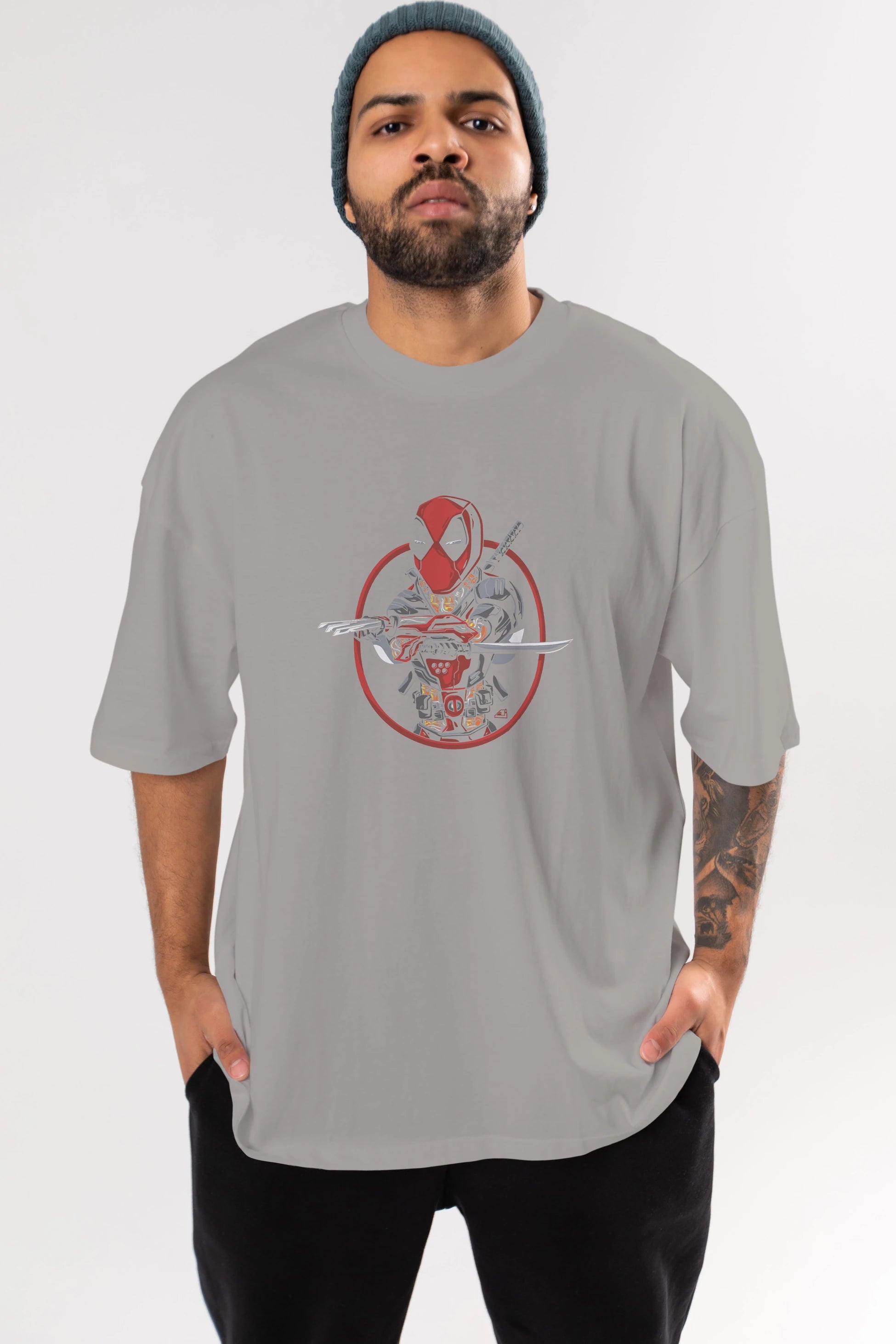 Deadpool (5) Ön Baskılı Oversize t-shirt Erkek Kadın Unisex %100 Pamuk Bisiklet Yaka tişort