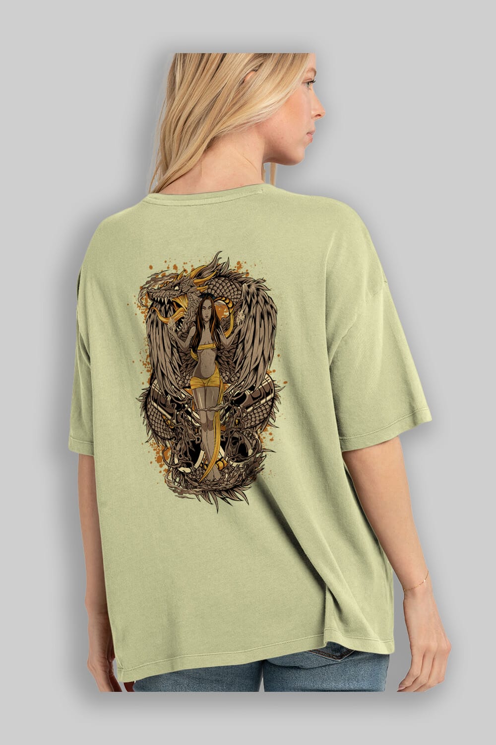 TRIBAL (3) Anime Arka Baskılı Oversize t-shirt Erkek Kadın Unisex