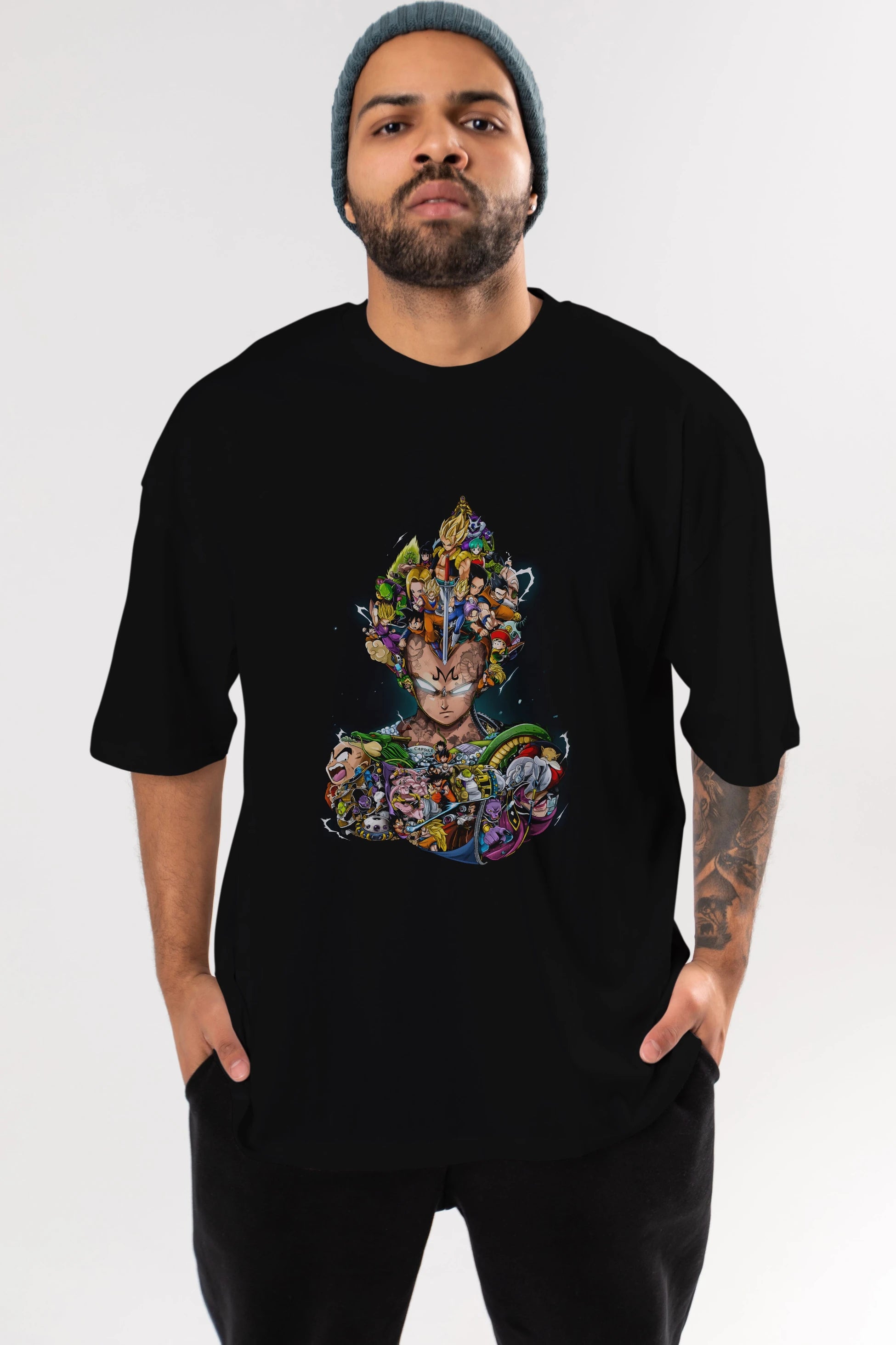 DRAGON BALL ART (3) Anime Ön Baskılı Oversize t-shirt %100 pamuk Erkek Kadın Unisex