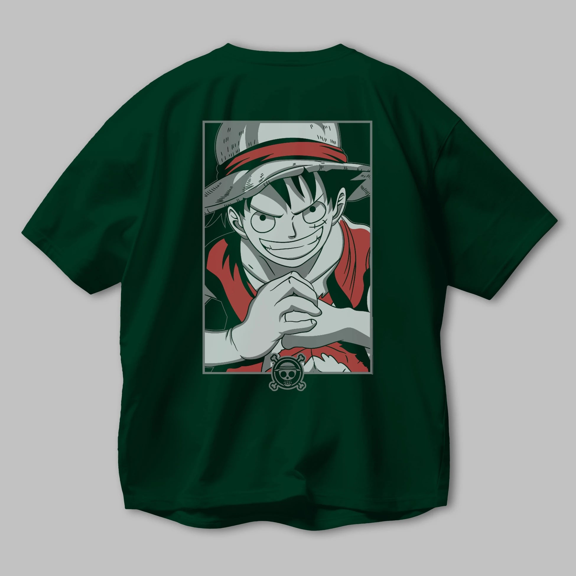 LUFF D. MONKEY OnePiece Anime Arka Baskılı Oversize t-shirt Erkek Kadın Unisex