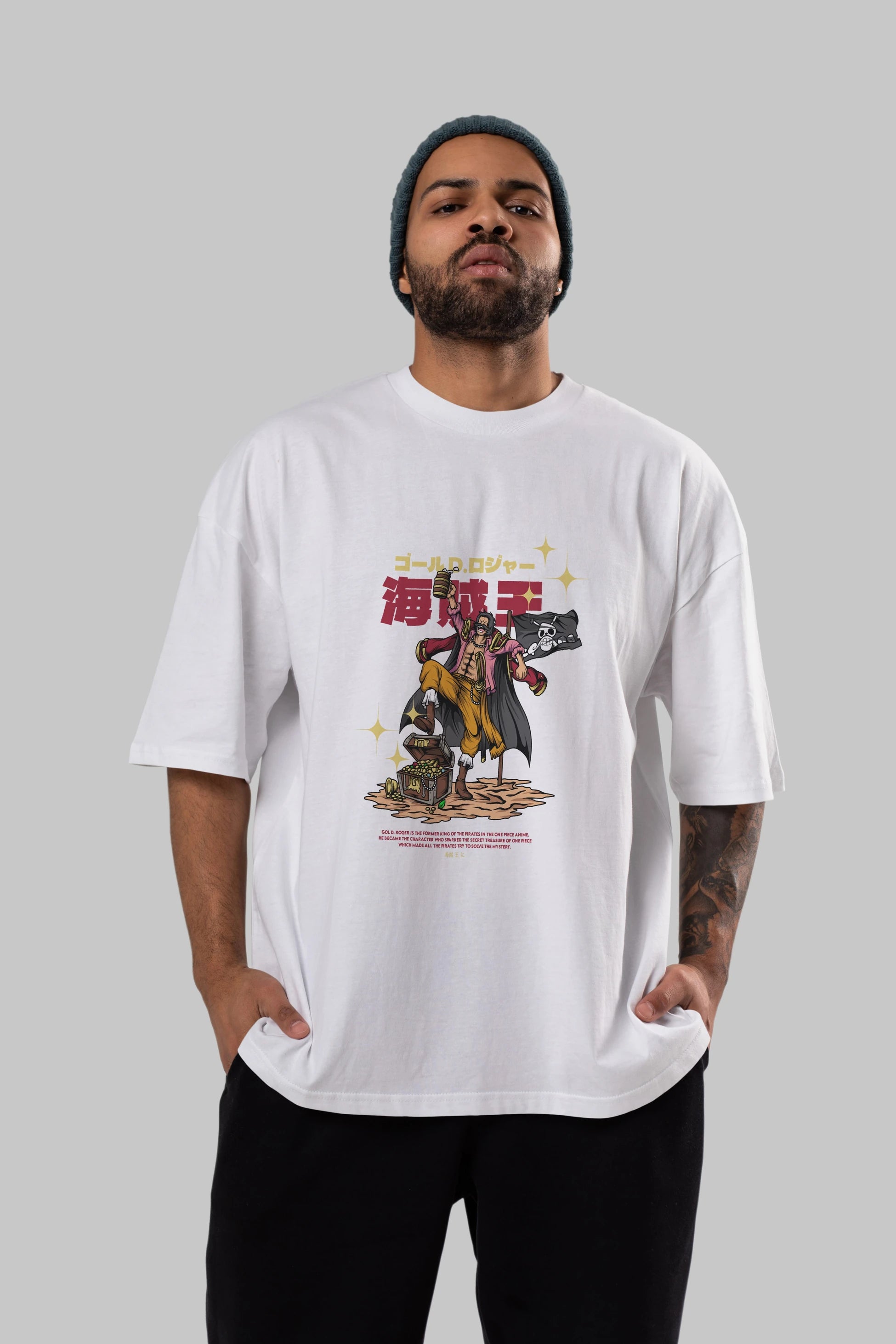 Roger Anime Ön Baskılı Oversize t-shirt %100 pamuk Erkek Kadın Unisex