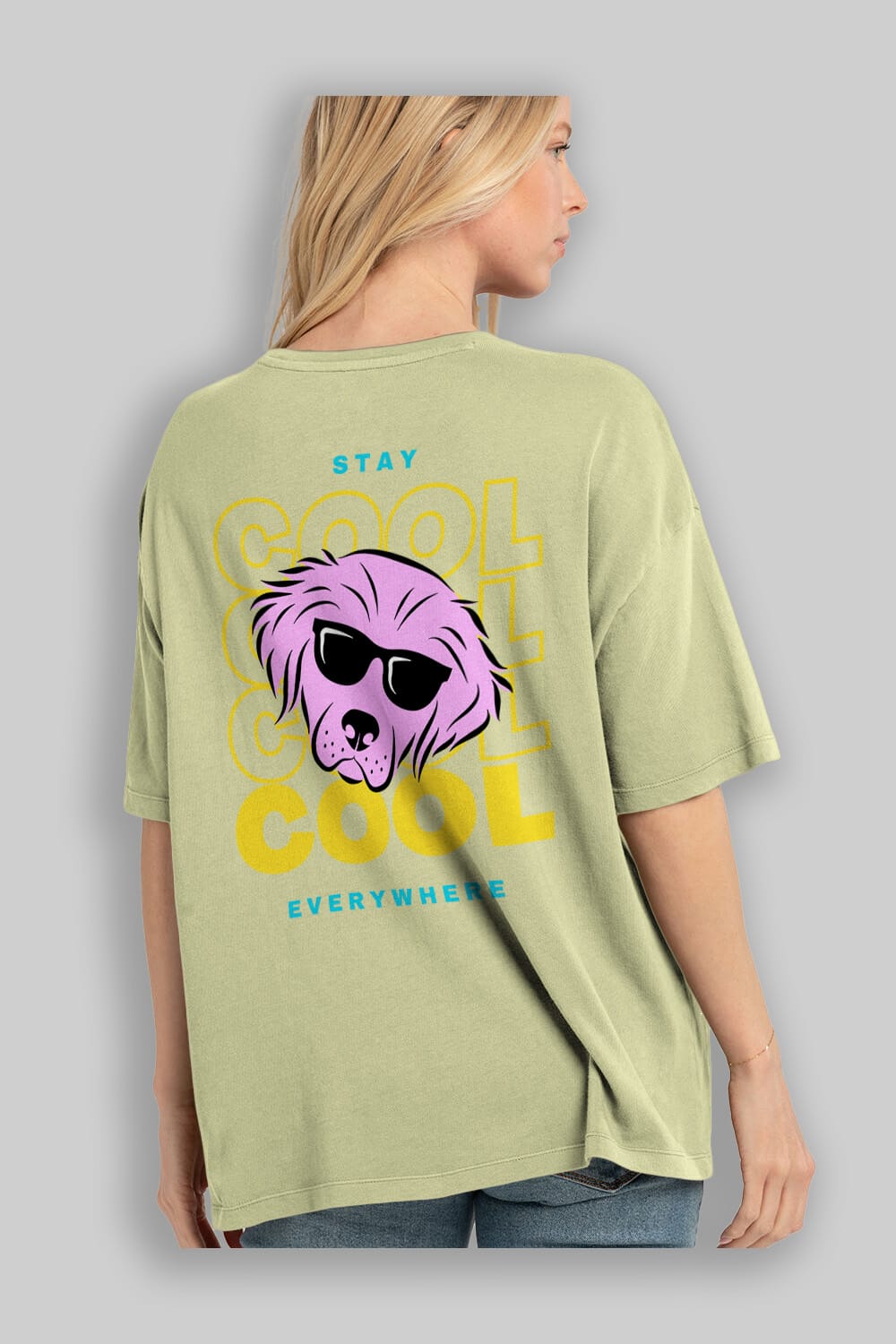Cool Dog 2 Arka Baskılı Oversize t-shirt Erkek Kadın Unisex