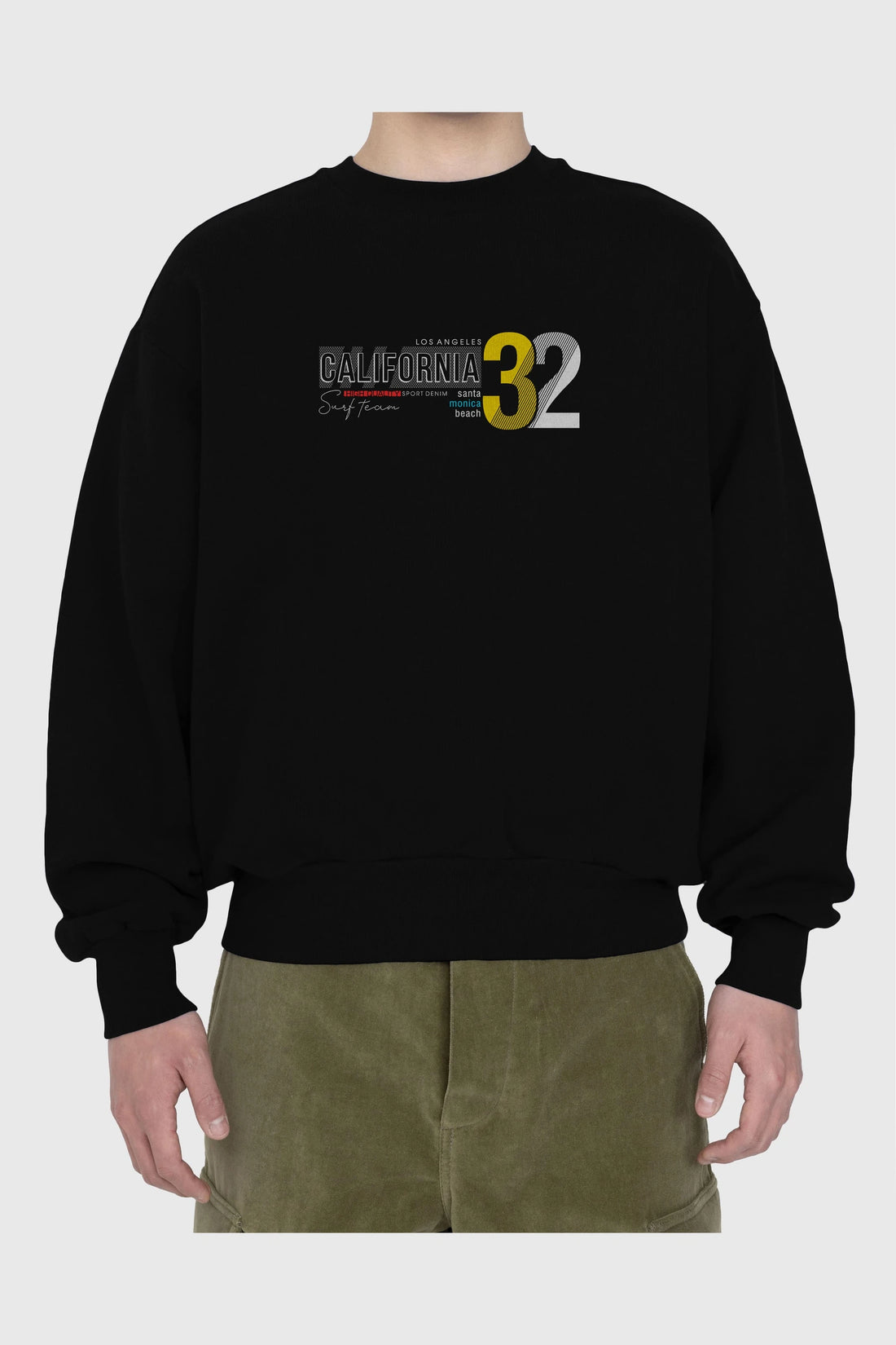 California 32 Ön Baskılı Oversize Sweatshirt Erkek Kadın Unisex