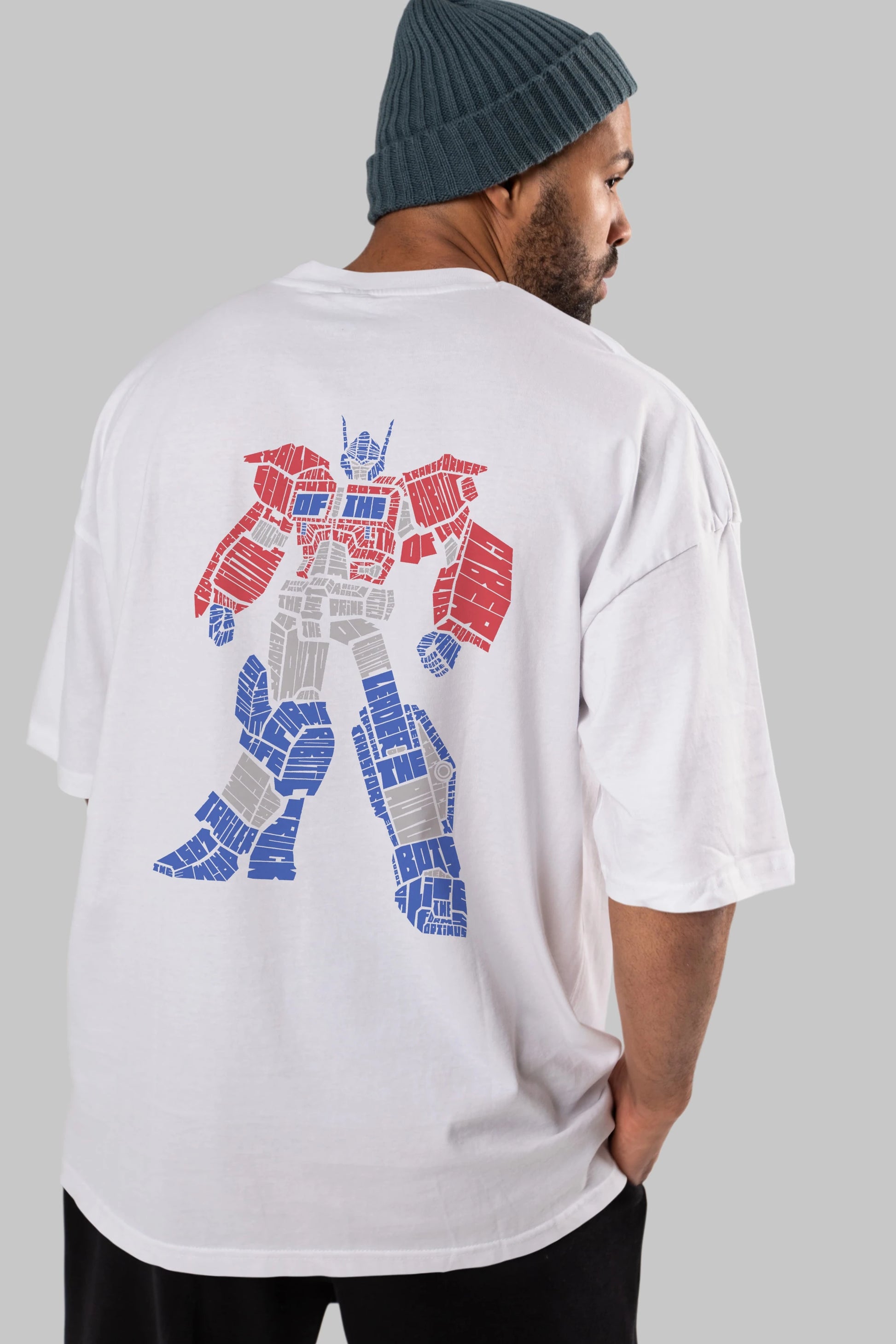 Optimus Prime Arka Baskılı Oversize t-shirt %100 pamuk Erkek Kadın Unisex