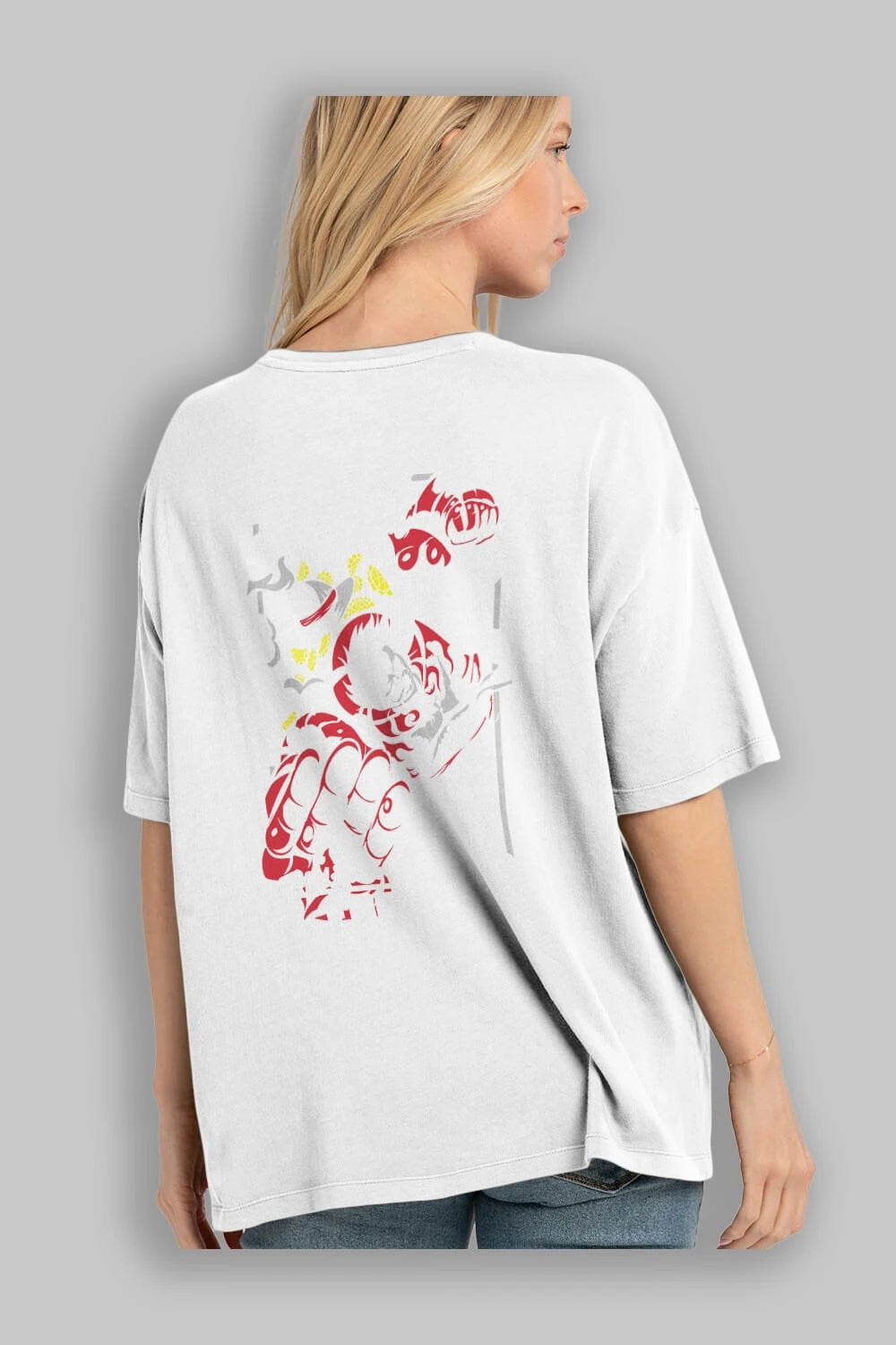LUFFY gear fourth Anime Arka Baskılı Oversize t-shirt Erkek Kadın Unisex