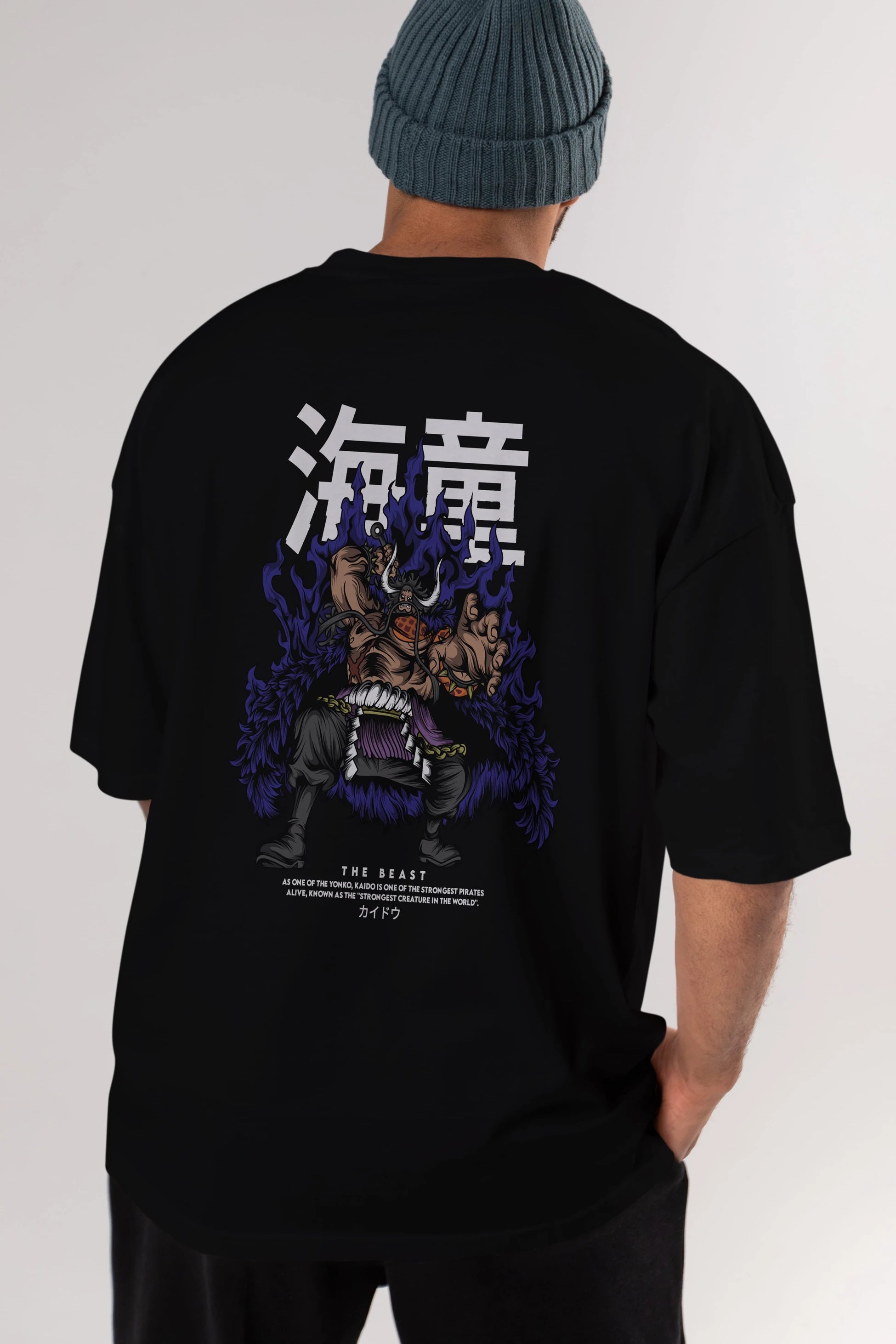 Kaido Anime Arka Baskılı Oversize t-shirt Erkek Kadın Unisex