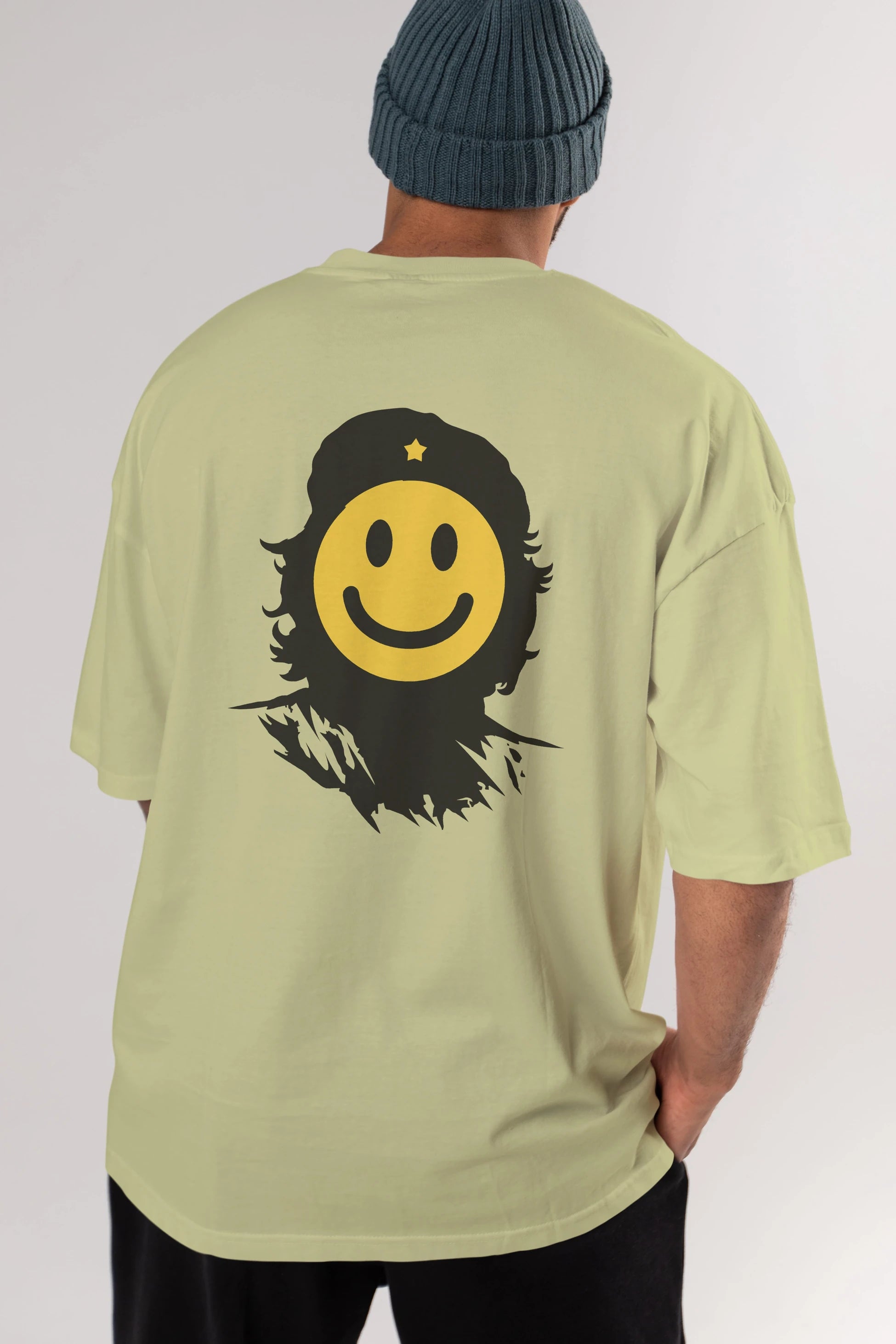 Che Smile Arka Baskılı Oversize t-shirt %100 pamuk Erkek Kadın Unisex
