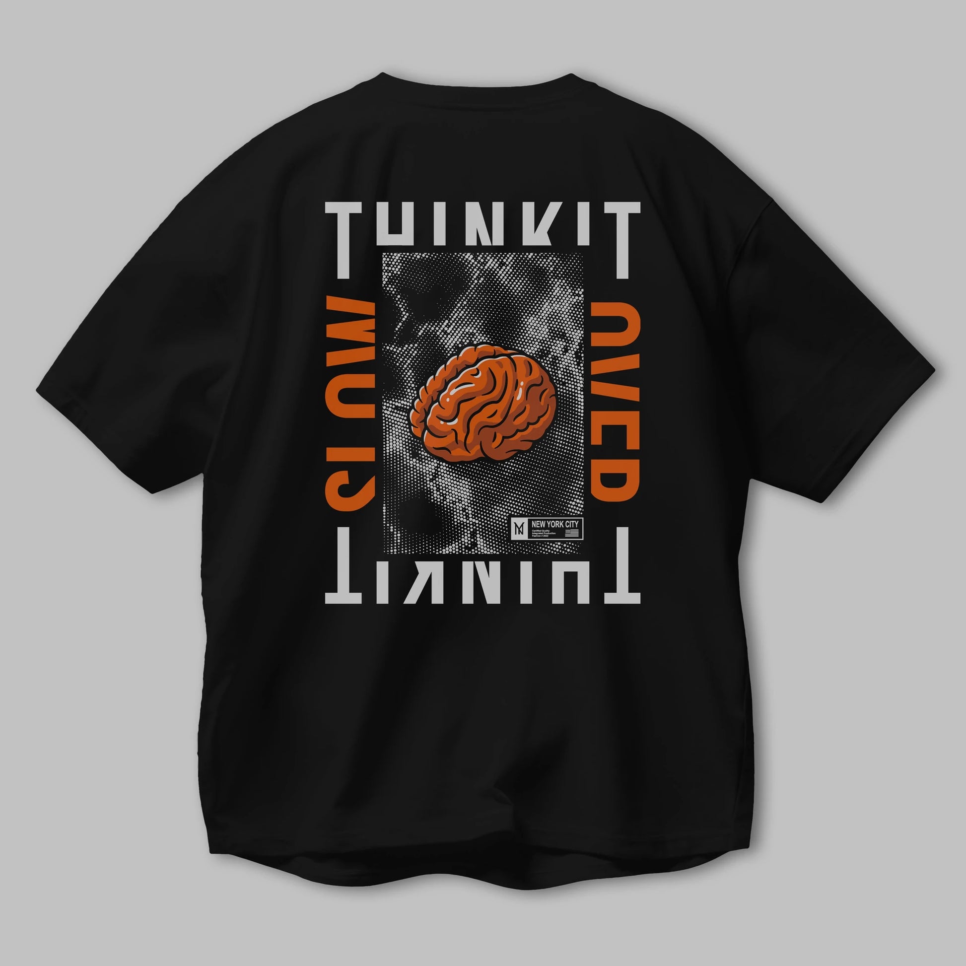 Think it Arka Baskılı Oversize t-shirt Erkek Kadın Unisex