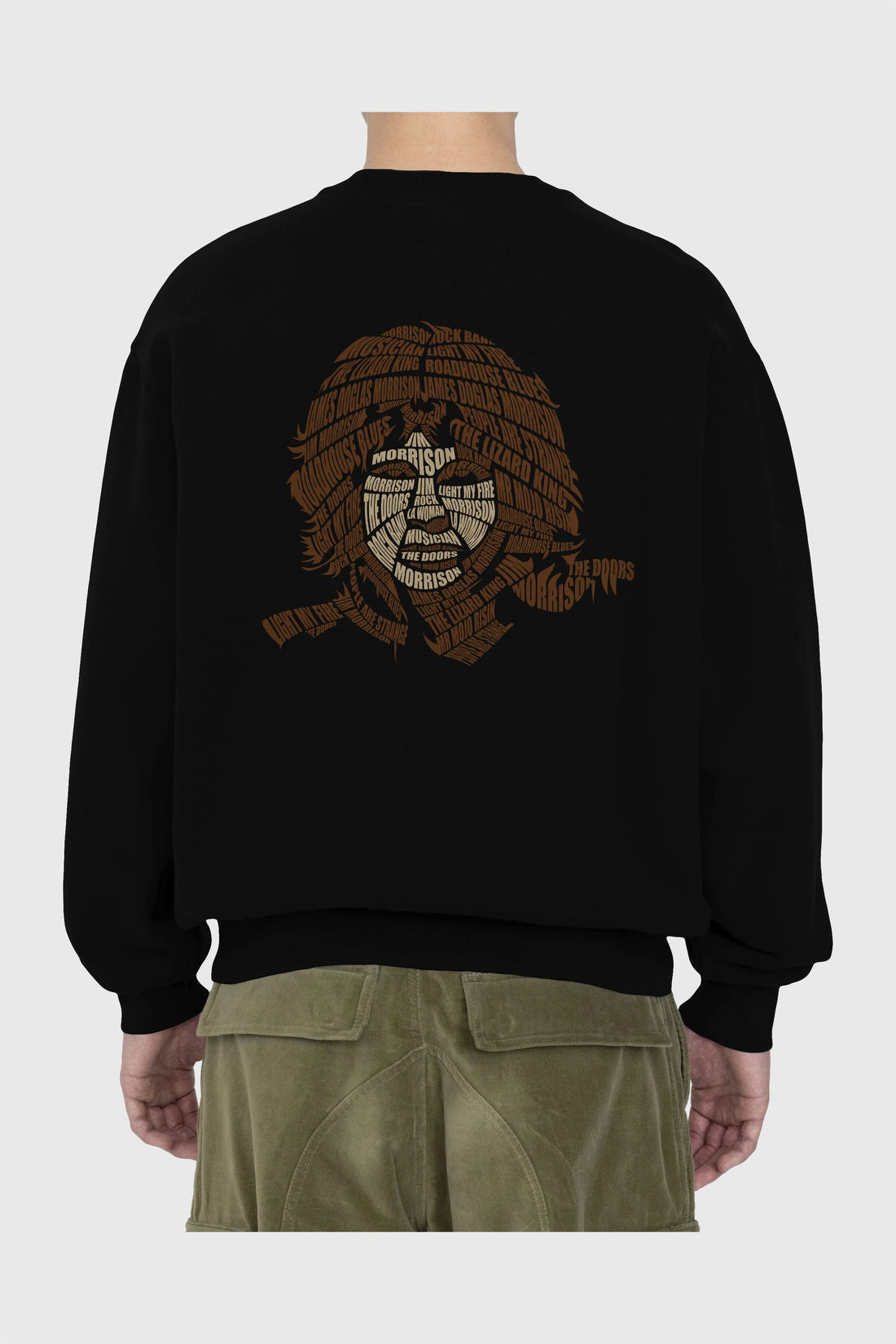 Jim Morrison Calligram Arka Baskılı Oversize Sweatshirt Erkek Kadın Unisex