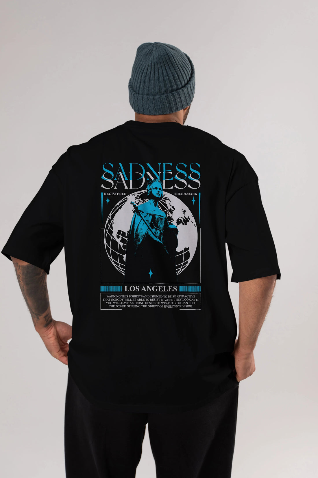 Sadness Los Angeles Arka Baskılı Oversize t-shirt Erkek Kadın Unisex