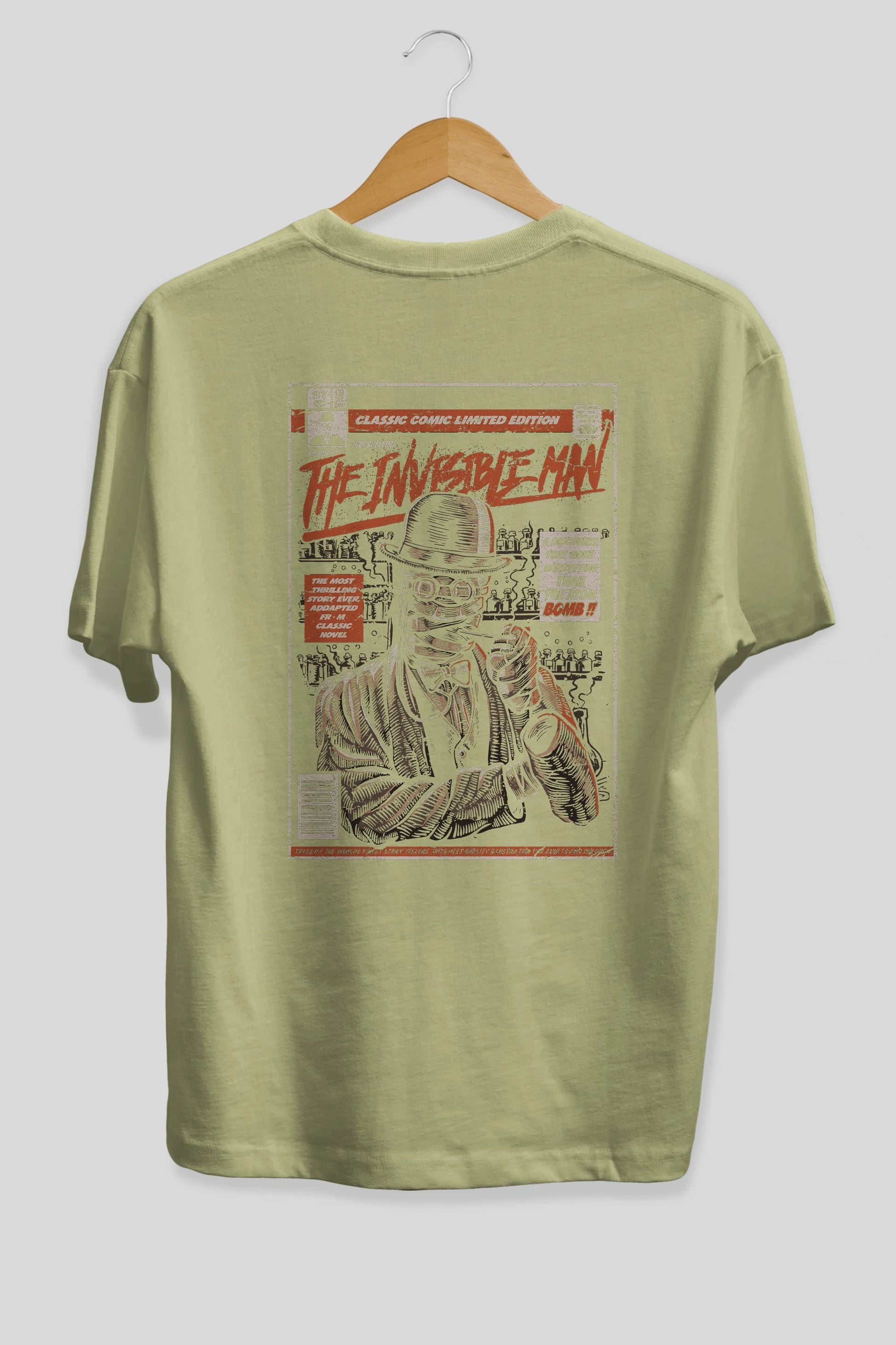 The Invisible Man Arka Baskılı Oversize t-shirt Erkek Kadın Unisex %100 Pamuk