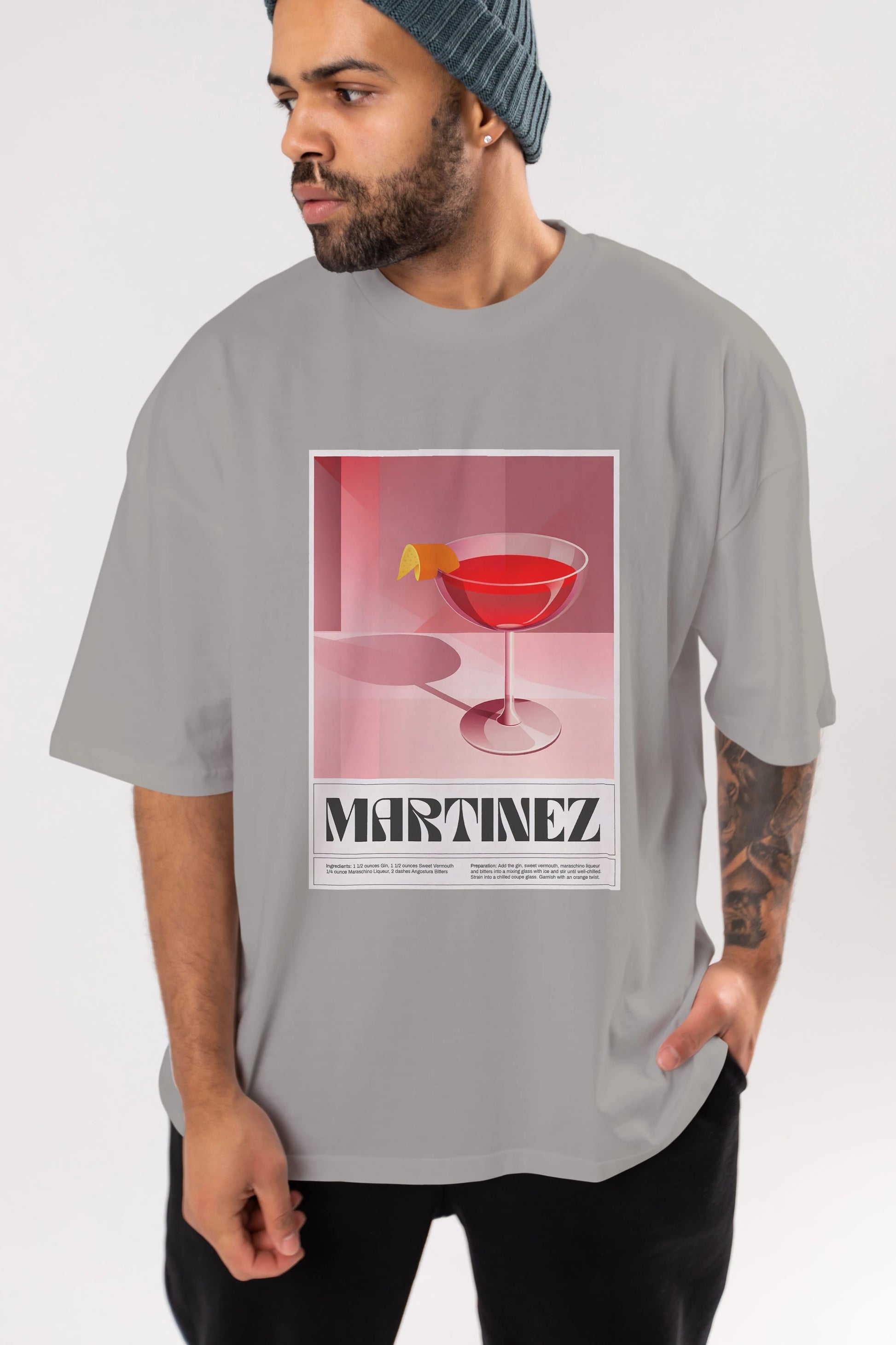 Martinez Ön Baskılı Oversize t-shirt Erkek Kadın Unisex %100 Pamuk Bisiklet Yaka tişort