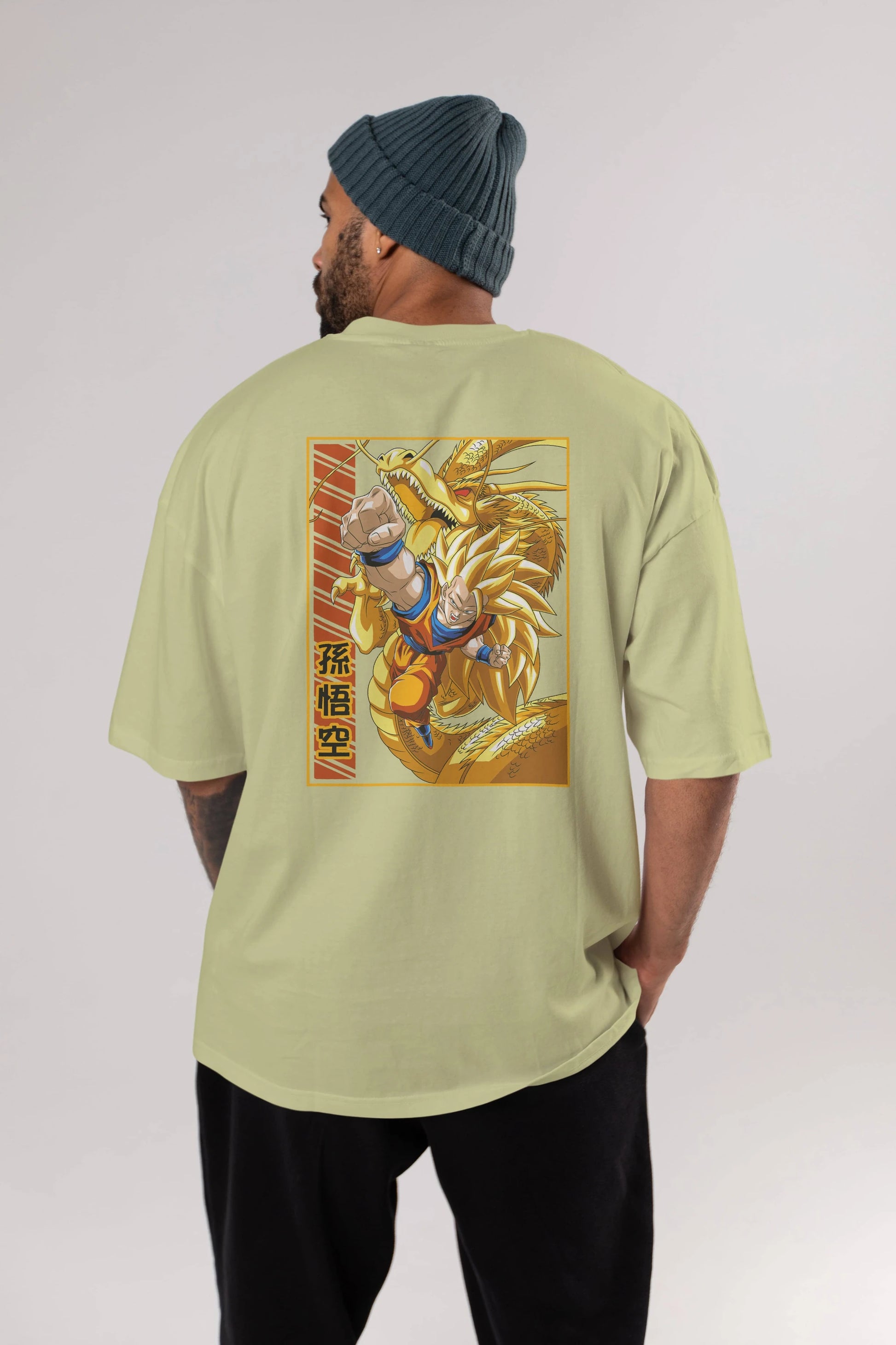 DragonBall Goku Anime Arka Baskılı Oversize t-shirt Erkek Kadın Unisex