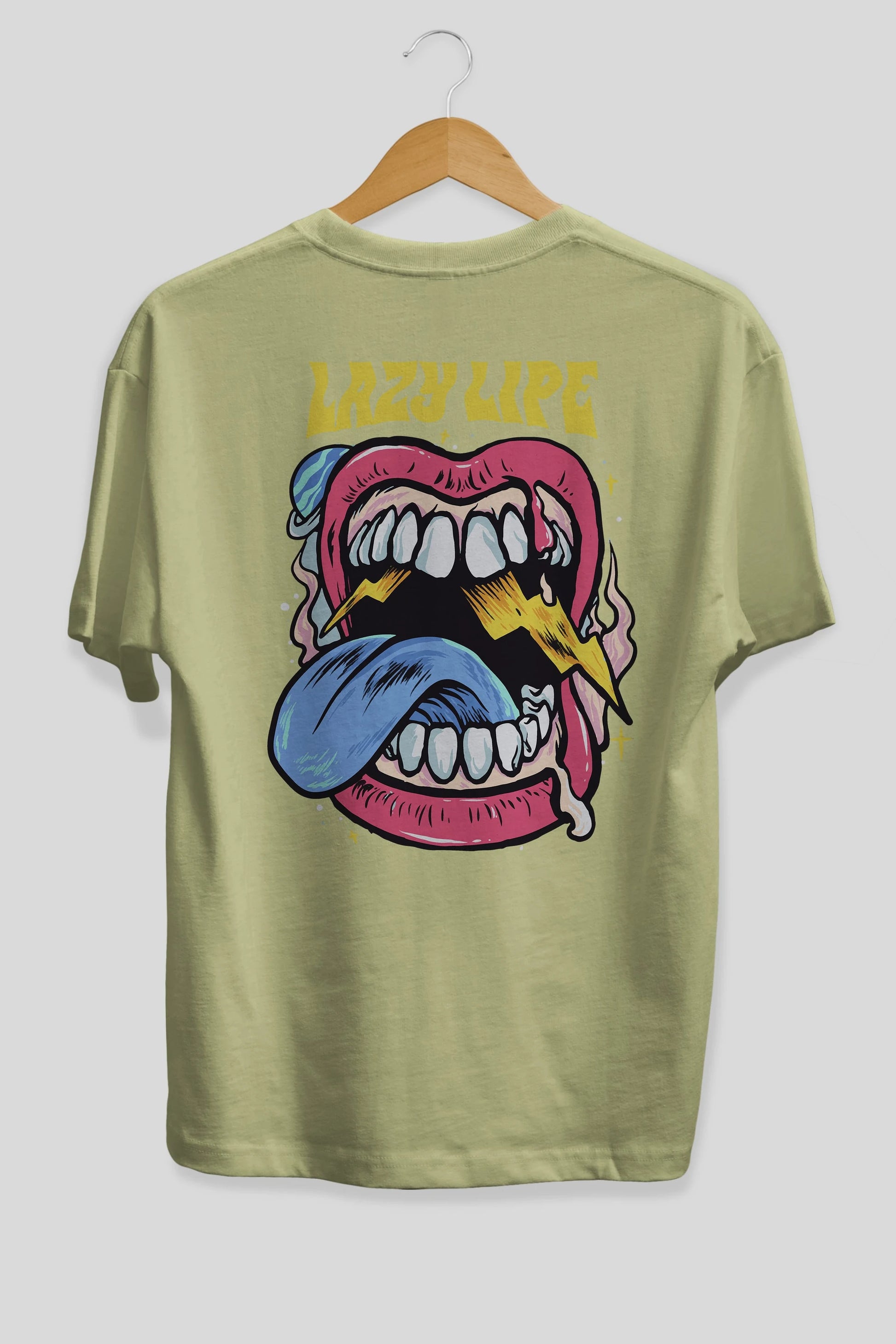 Lazy Lipe Arka Baskılı Oversize t-shirt Erkek Kadın Unisex