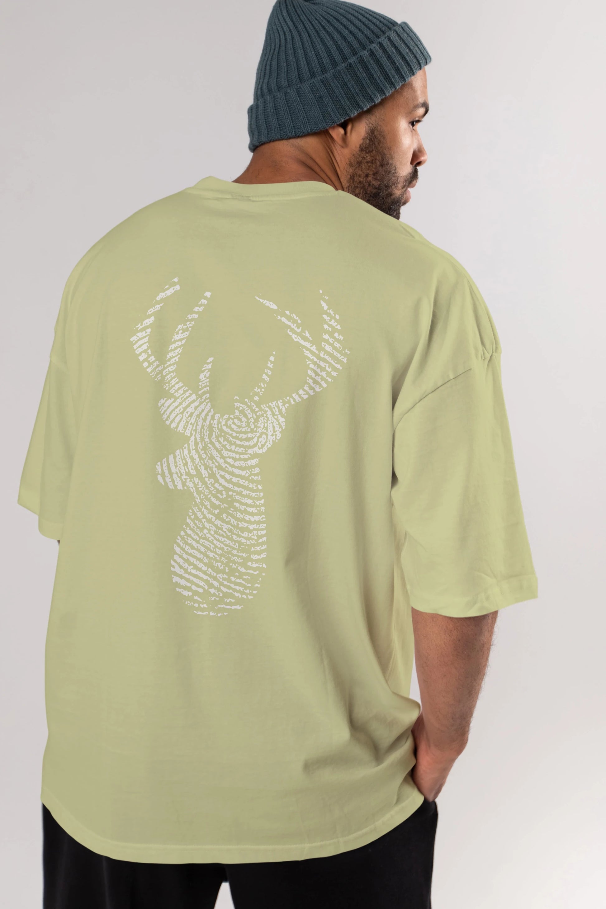 Deer 3 Arka Baskılı Oversize t-shirt %100 pamuk Erkek Kadın Unisex