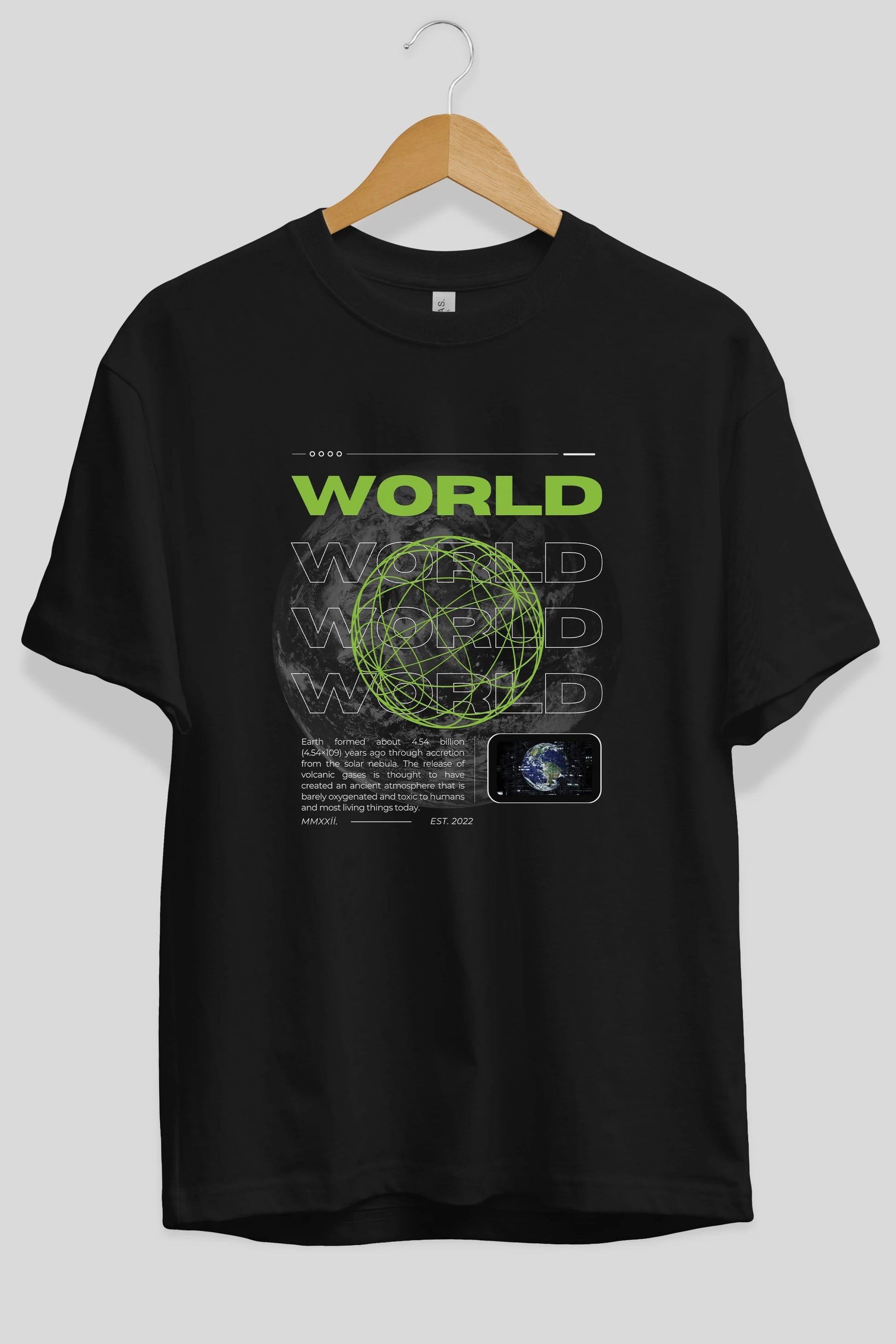 World Streetwear Ön Baskılı Oversize t-shirt Erkek Kadın Unisex
