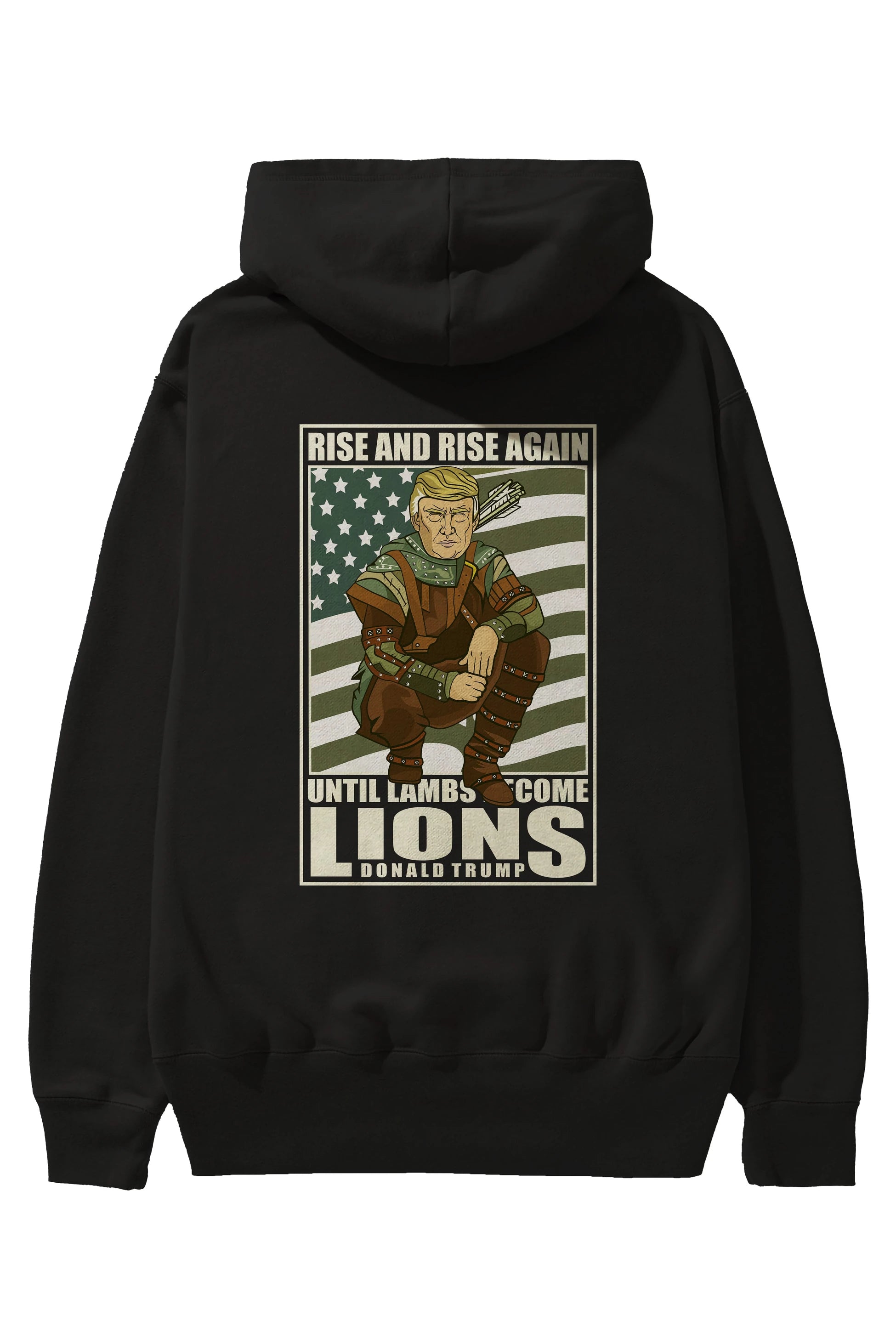 Robin Hood Trump Arka Baskılı Hoodie Oversize Kapüşonlu Sweatshirt Erkek Kadın Unisex