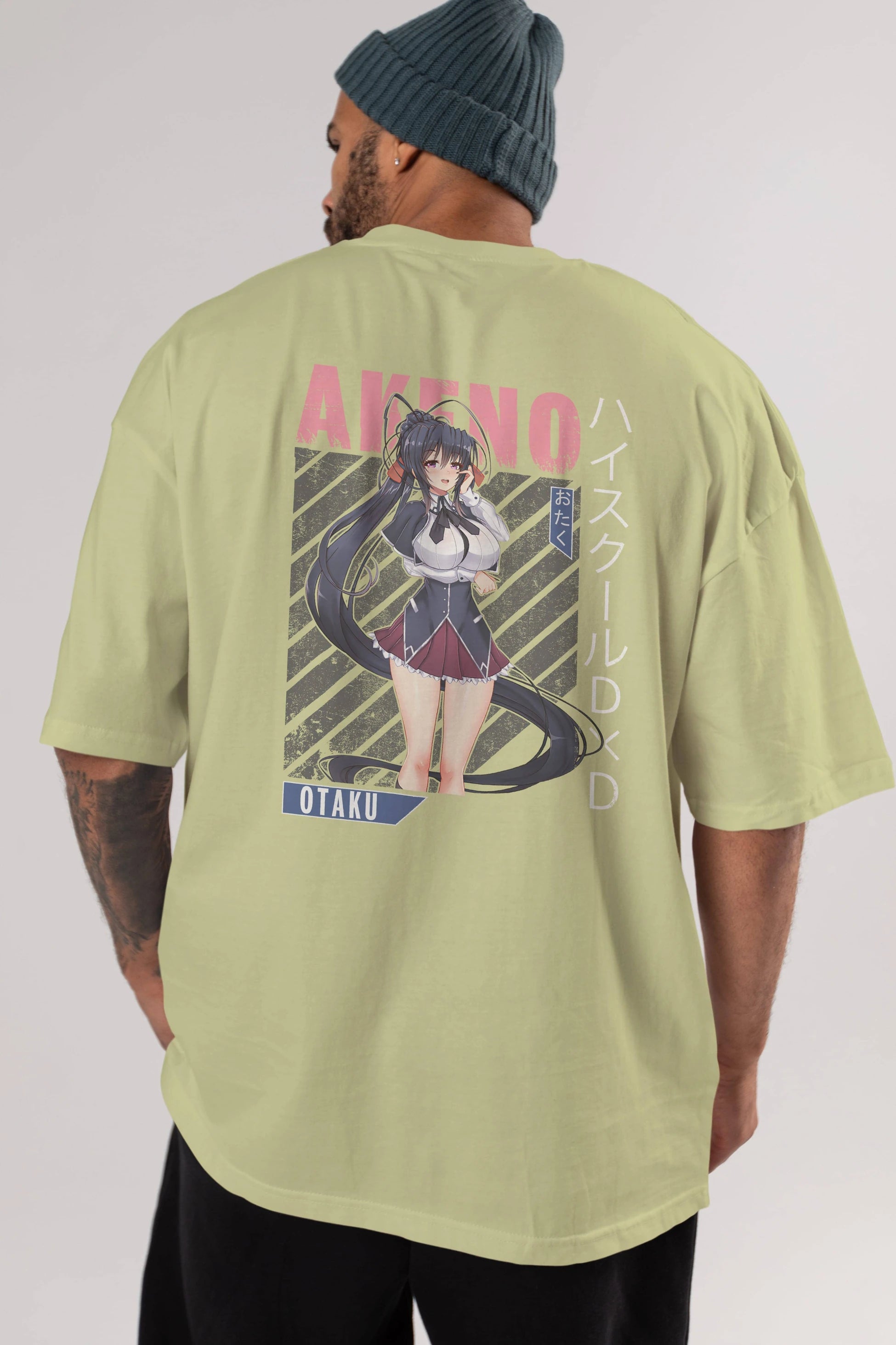 Akeno Himejima 4 Anime Arka Baskılı Oversize t-shirt Erkek Kadın Unisex