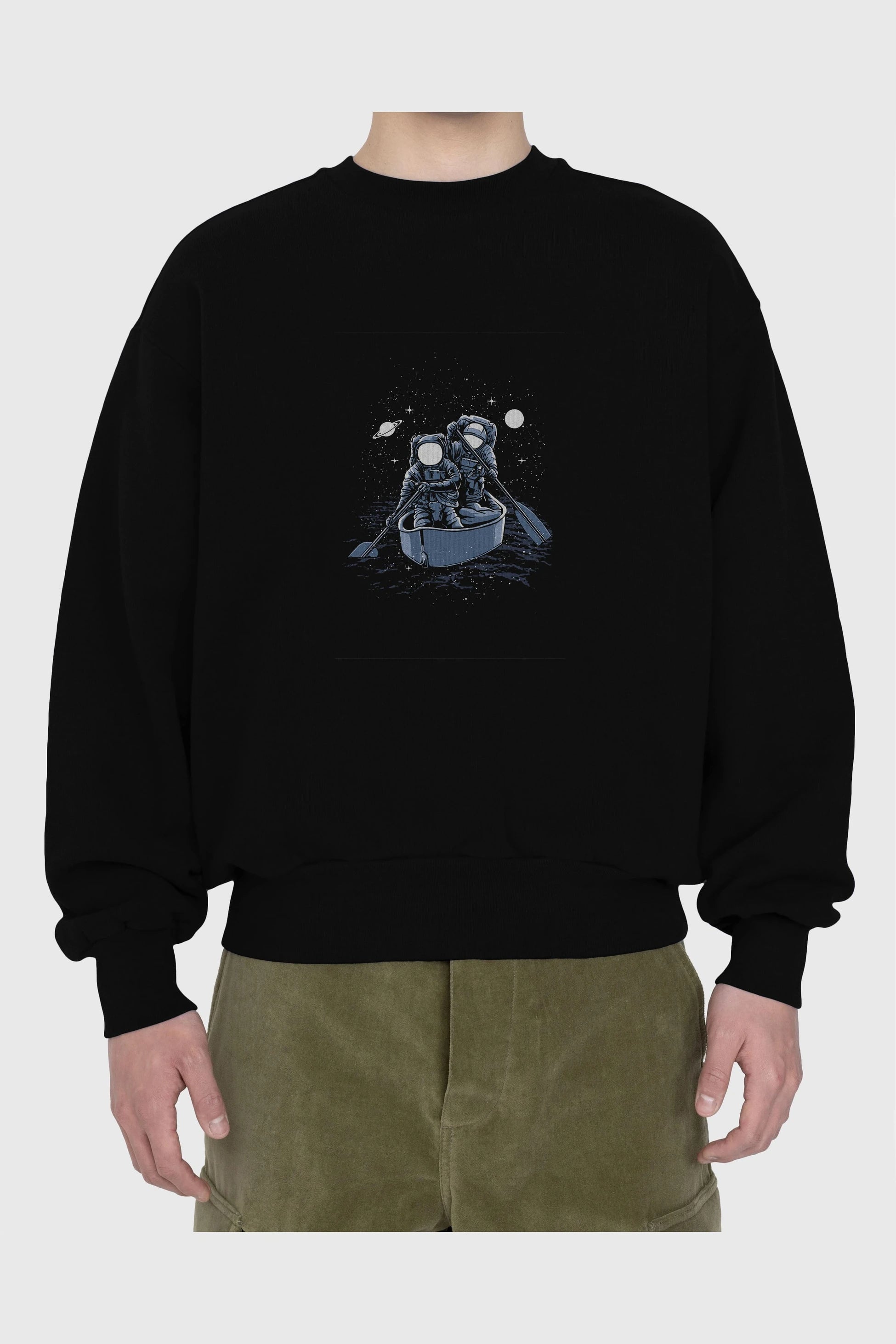 Across The Galaxy Ön Baskılı Oversize Sweatshirt Erkek Kadın Unisex