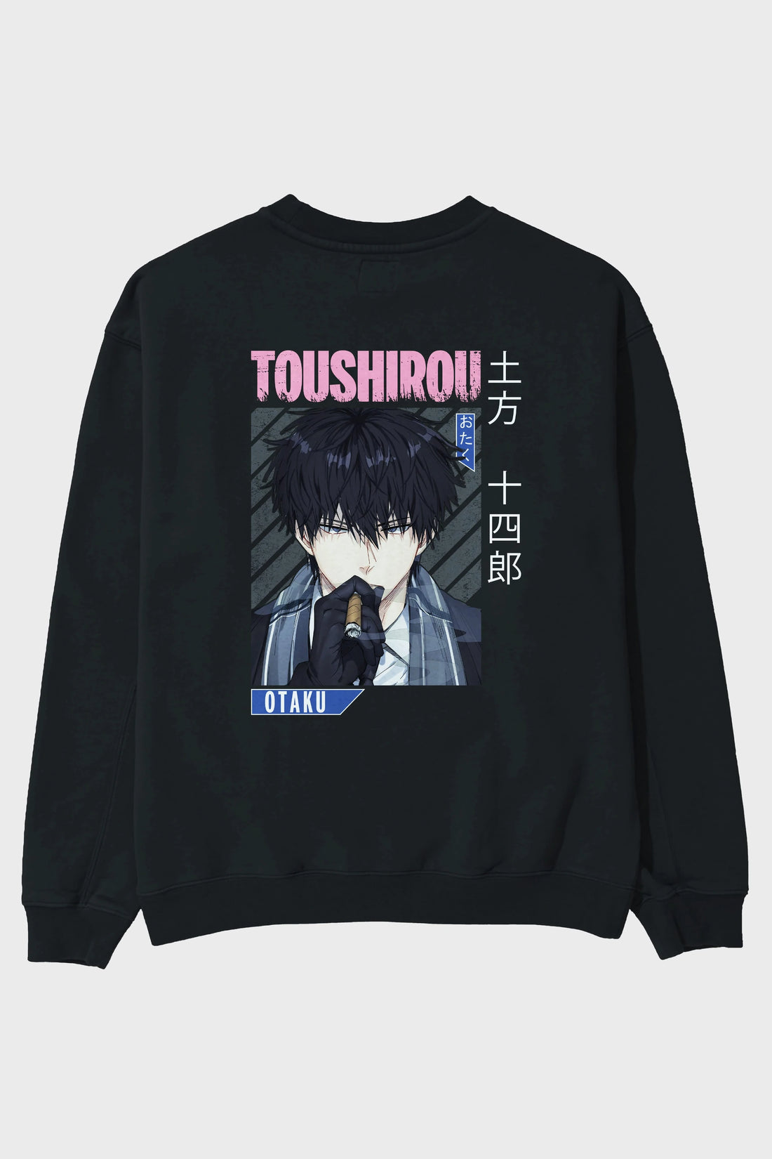 Toushirou Hijikata 2 Anime Arka Baskılı Oversize Sweatshirt Erkek Kadın Unisex