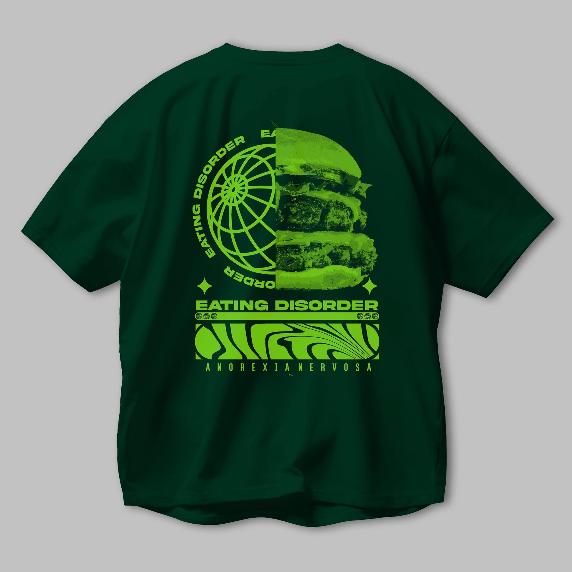 Eating Disorder Arka Baskılı Oversize t-shirt Erkek Kadın Unisex