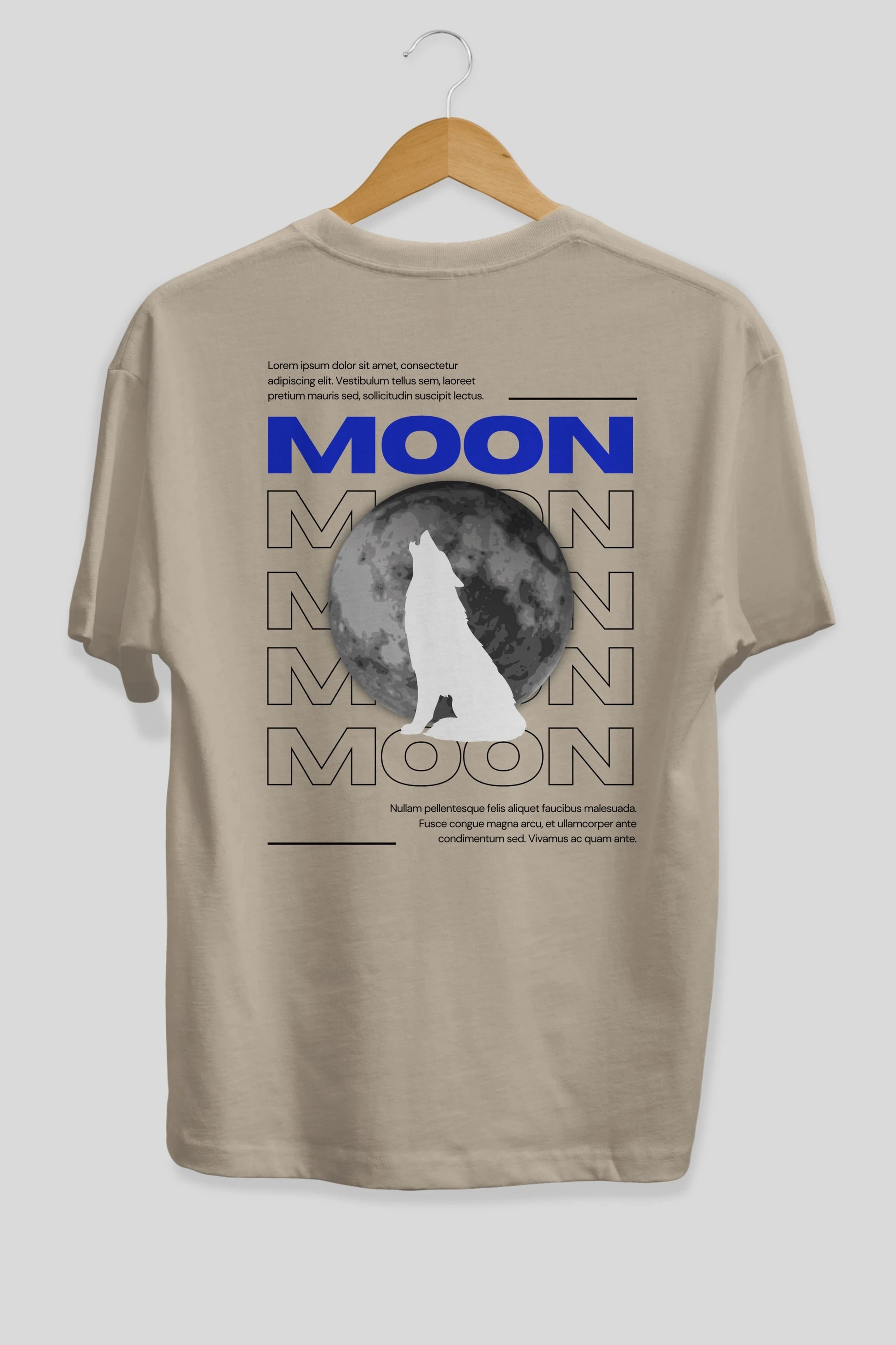 Moon Arka Baskılı Oversize t-shirt Erkek Kadın Unisex