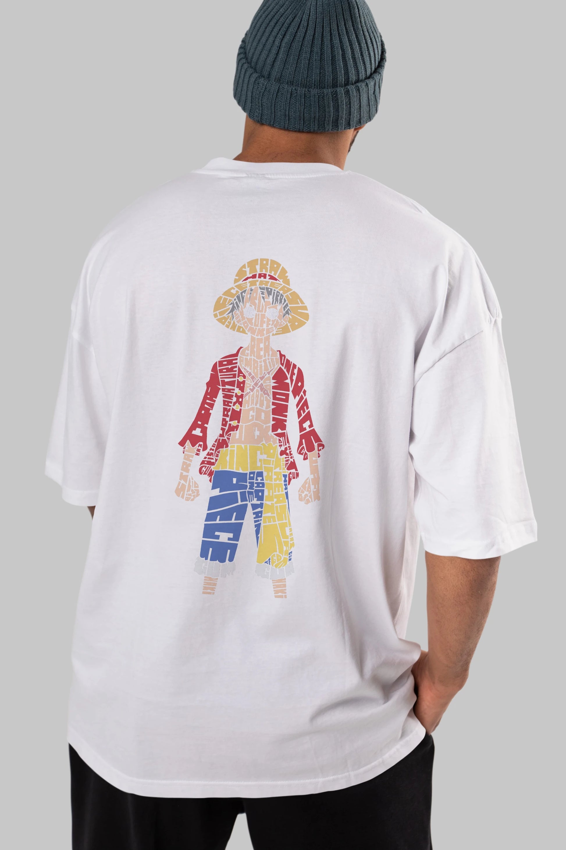 One Piece Arka Baskılı Oversize t-shirt %100 pamuk Erkek Kadın Unisex