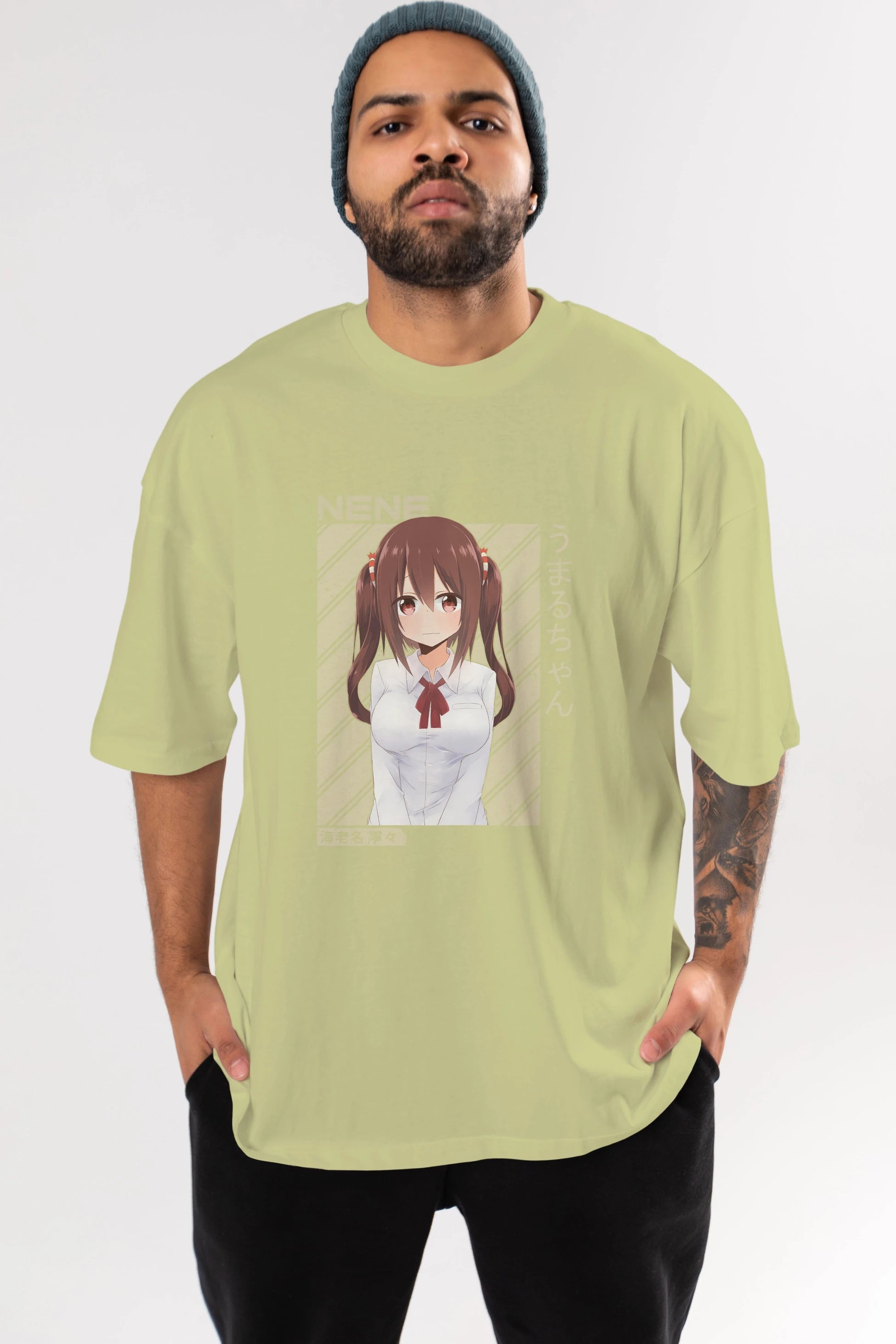 Nene Ebina 1 Anime Ön Baskılı Oversize t-shirt %100 pamuk Erkek Kadın Unisex