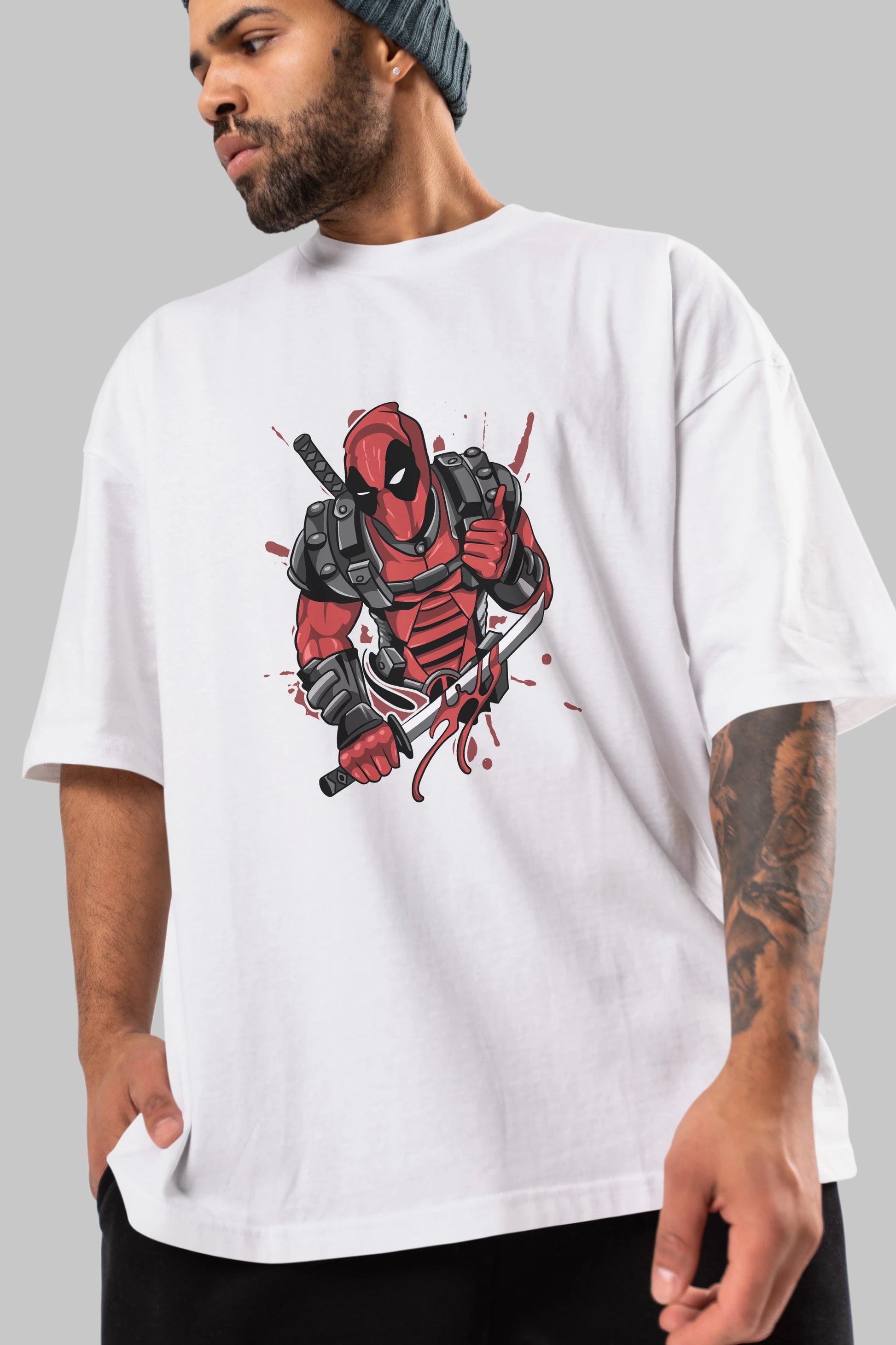 Deadpool (12) Ön Baskılı Oversize t-shirt Erkek Kadın Unisex %100 Pamuk Bisiklet Yaka tişort