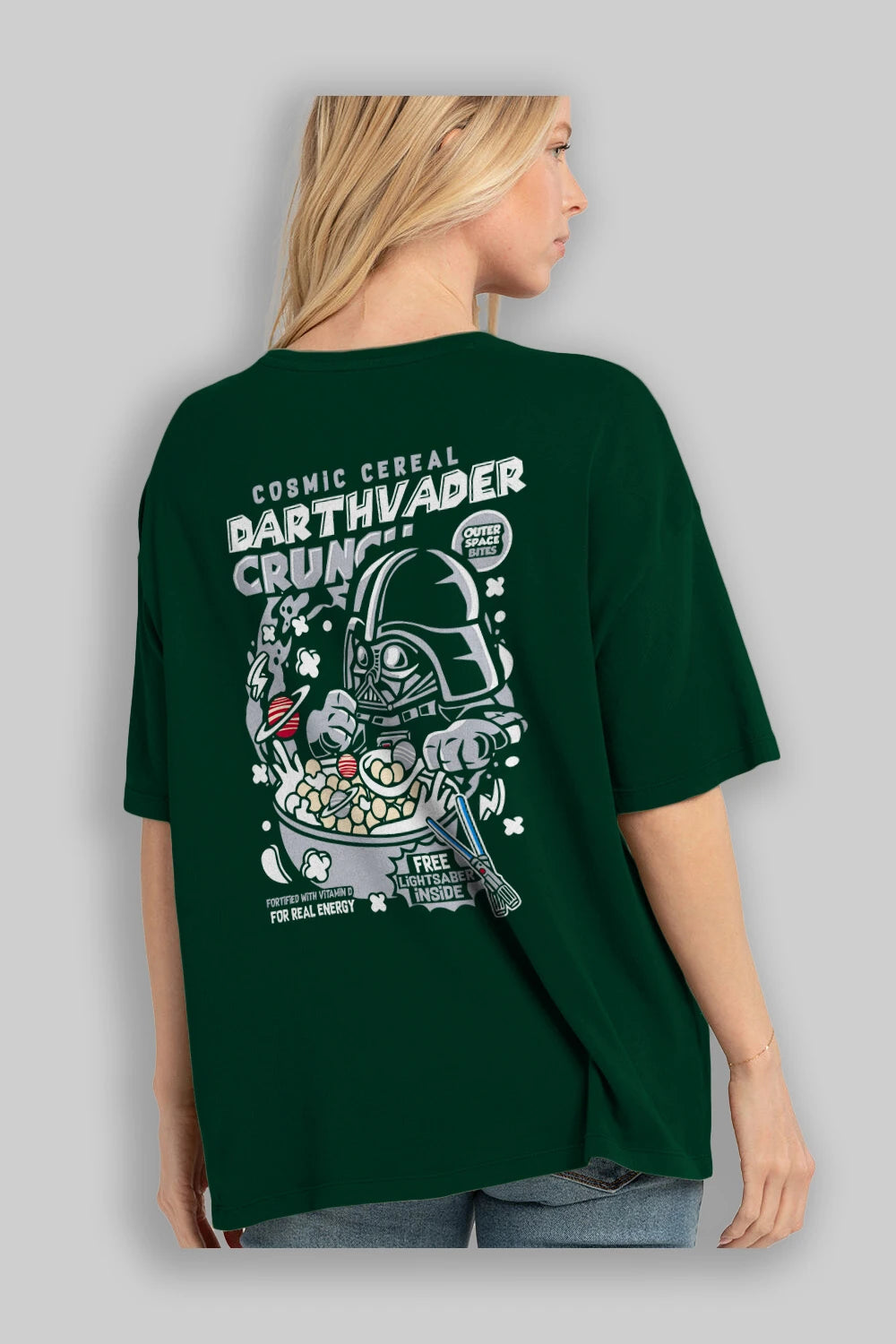 Darth Vader (2) Arka Baskılı Oversize t-shirt Erkek Kadın Unisex %100 Pamuk Bisiklet Yaka tişort