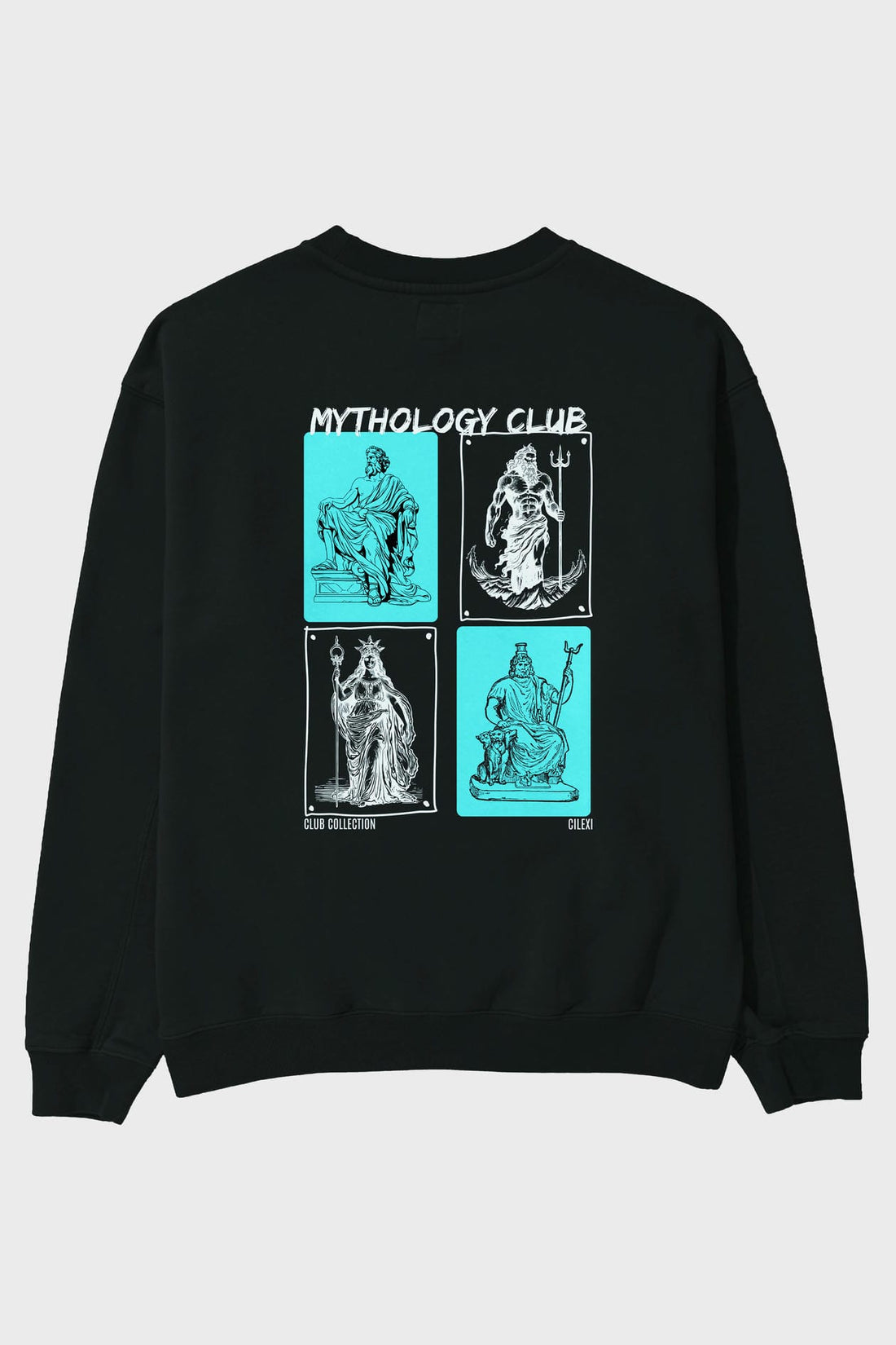 Mythology Club Arka Baskılı Oversize Sweatshirt Erkek Kadın Unisex