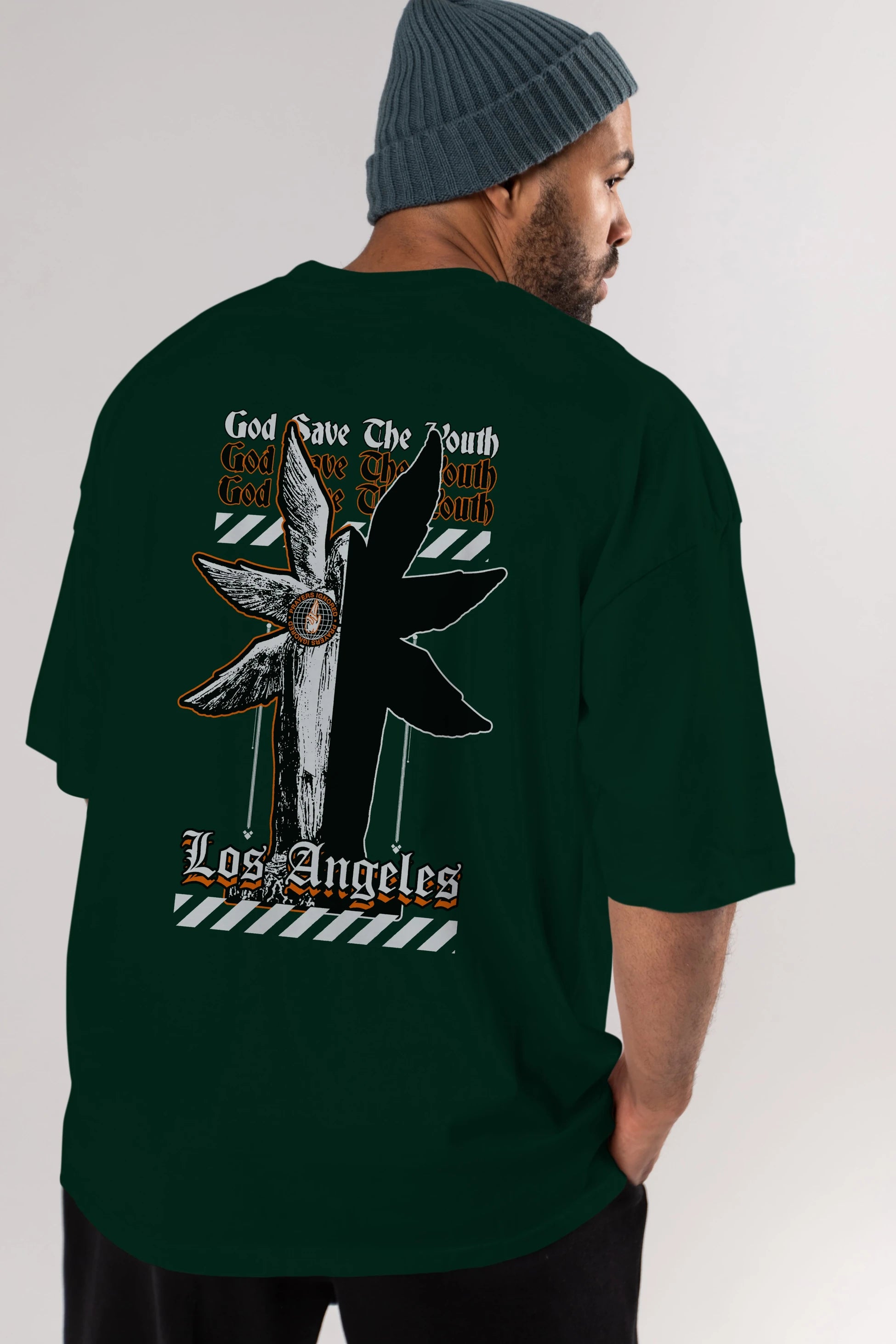 God Save The Youth Arka Baskılı Oversize t-shirt Erkek Kadın Unisex