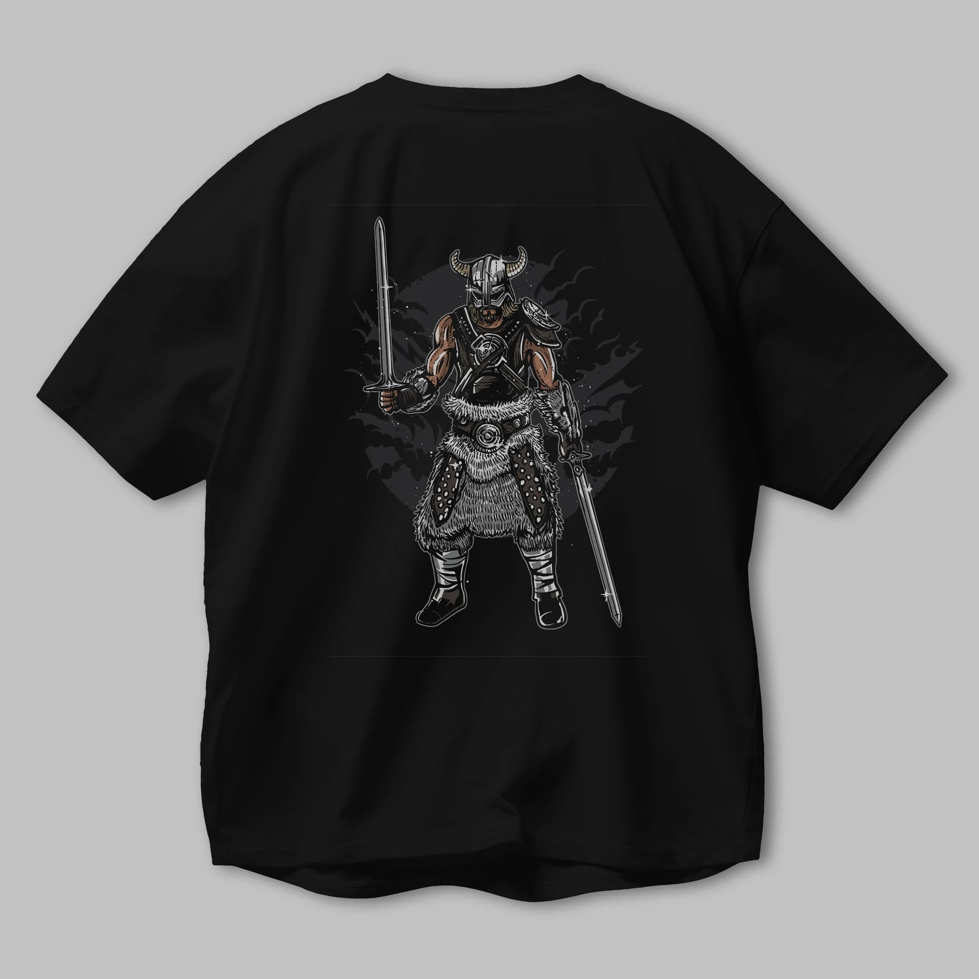 Dark Viking Arka Baskılı Oversize t-shirt Erkek Kadın Unisex %100 Pamuk