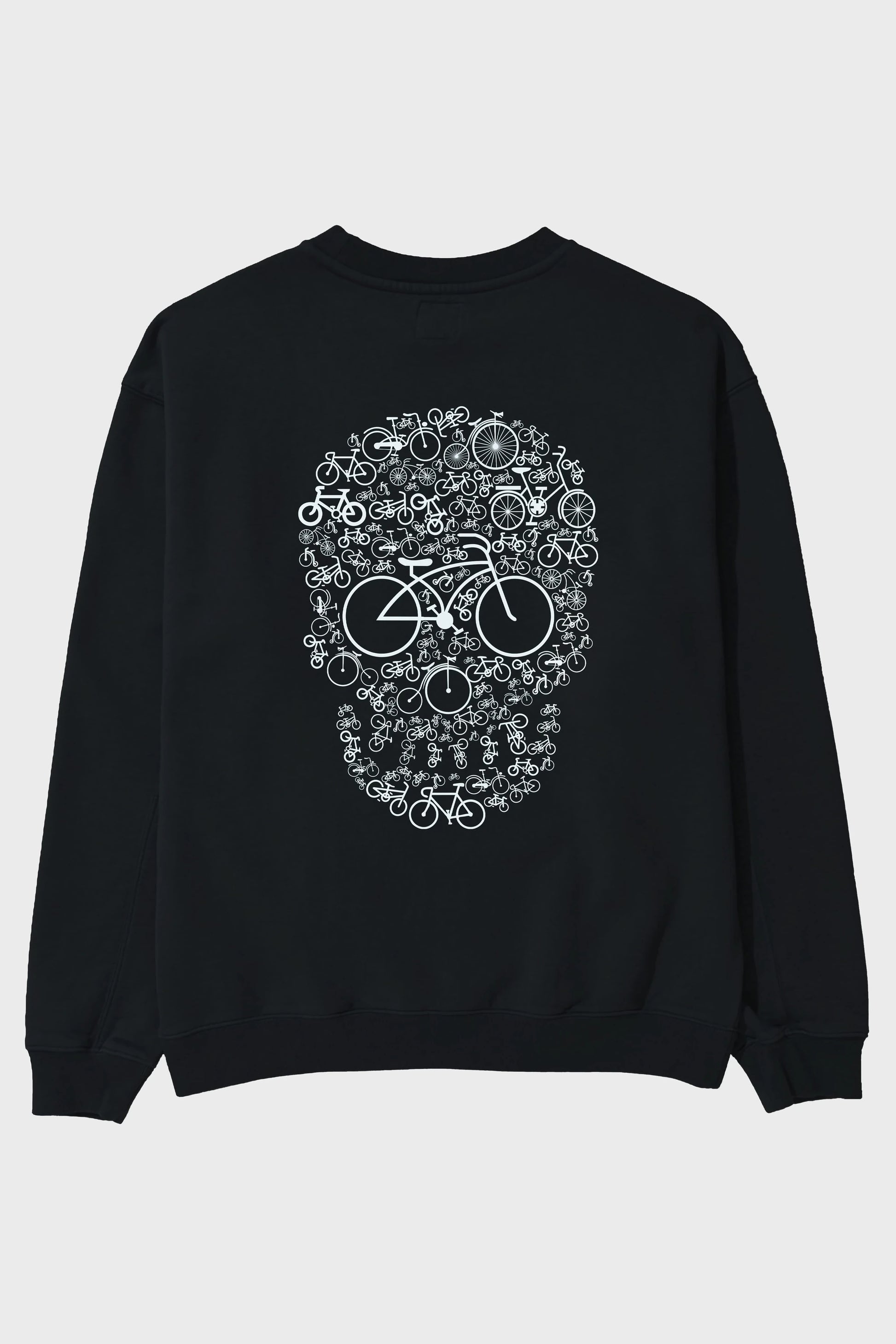 Bicycle Skull Arka Baskılı Oversize Sweatshirt Erkek Kadın Unisex