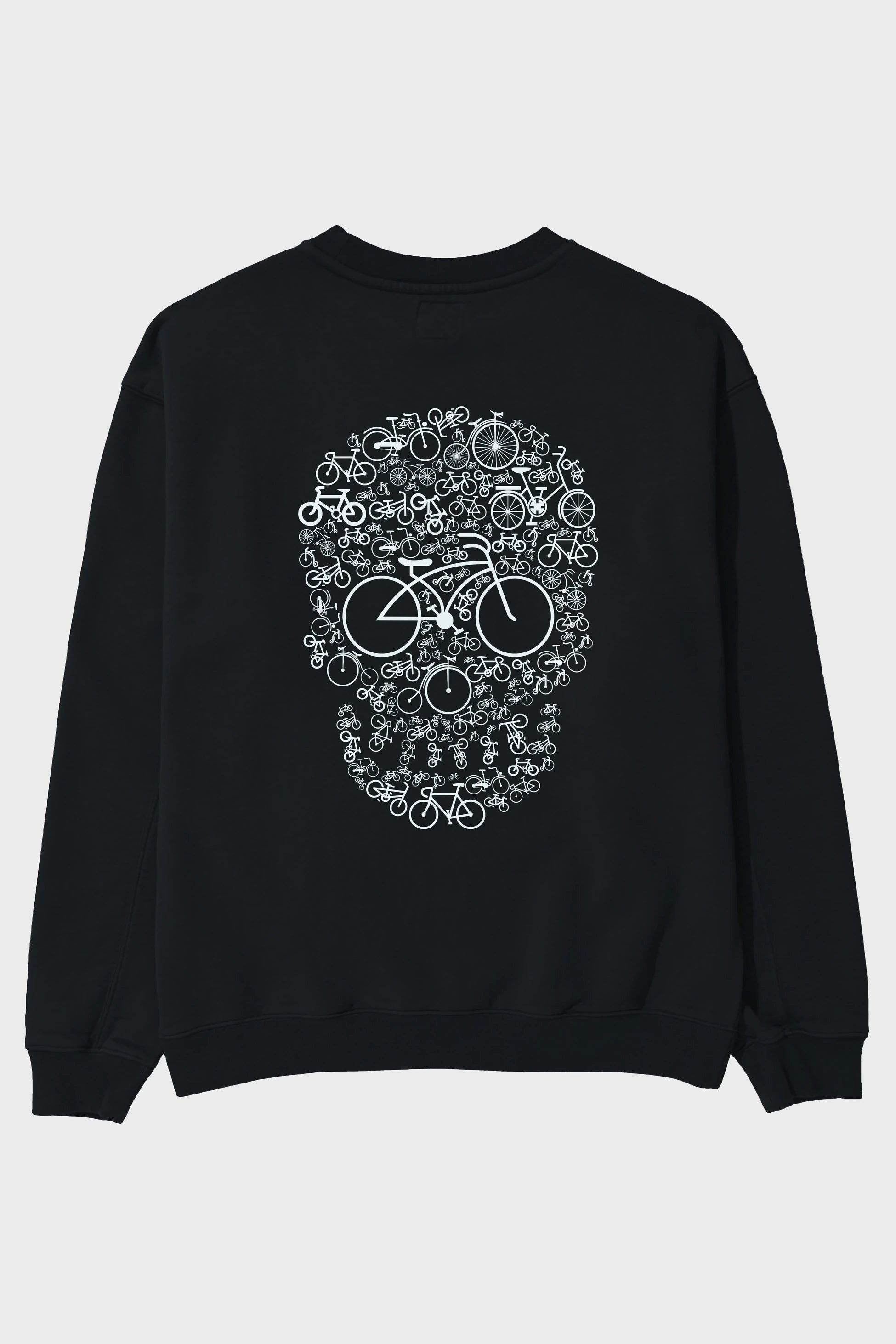 Bicycle Skull Arka Baskılı Oversize Sweatshirt Erkek Kadın Unisex