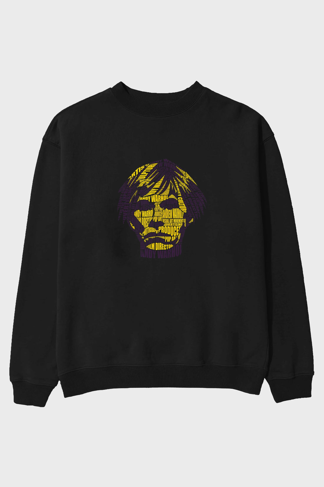 Andy Warhol Calligram Ön Baskılı Oversize Sweatshirt Erkek Kadın Unisex
