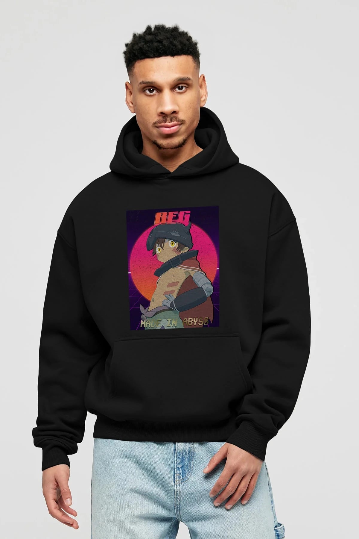 Reg 7 Anime Ön Baskılı Hoodie Oversize Kapüşonlu Sweatshirt Erkek Kadın Unisex