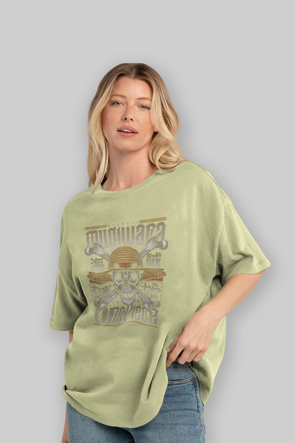 ONE PIECE (2) Anime Ön Baskılı Oversize t-shirt %100 pamuk Erkek Kadın Unisex