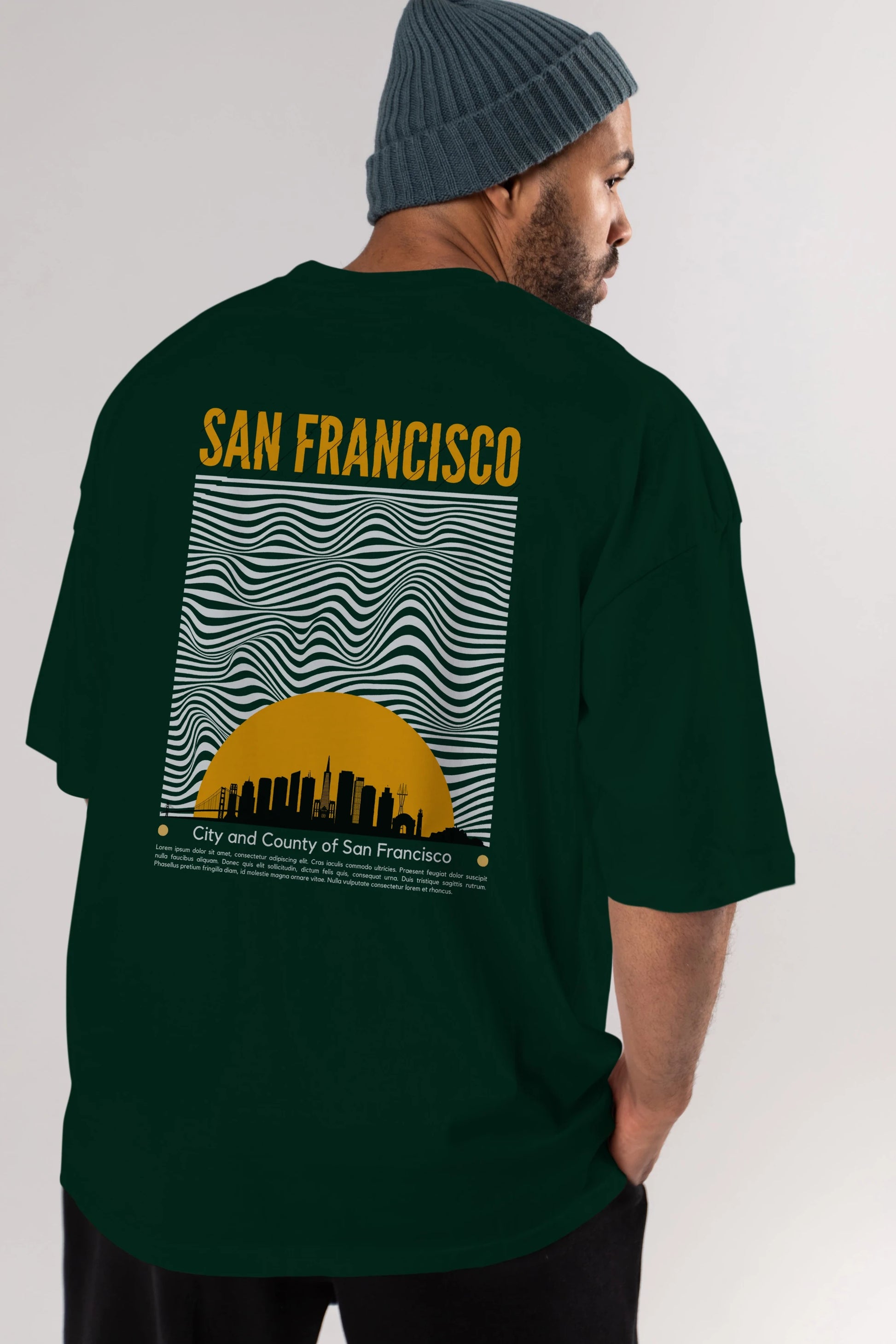 San Francisco Yazılı Arka Baskılı Oversize t-shirt Erkek Kadın Unisex
