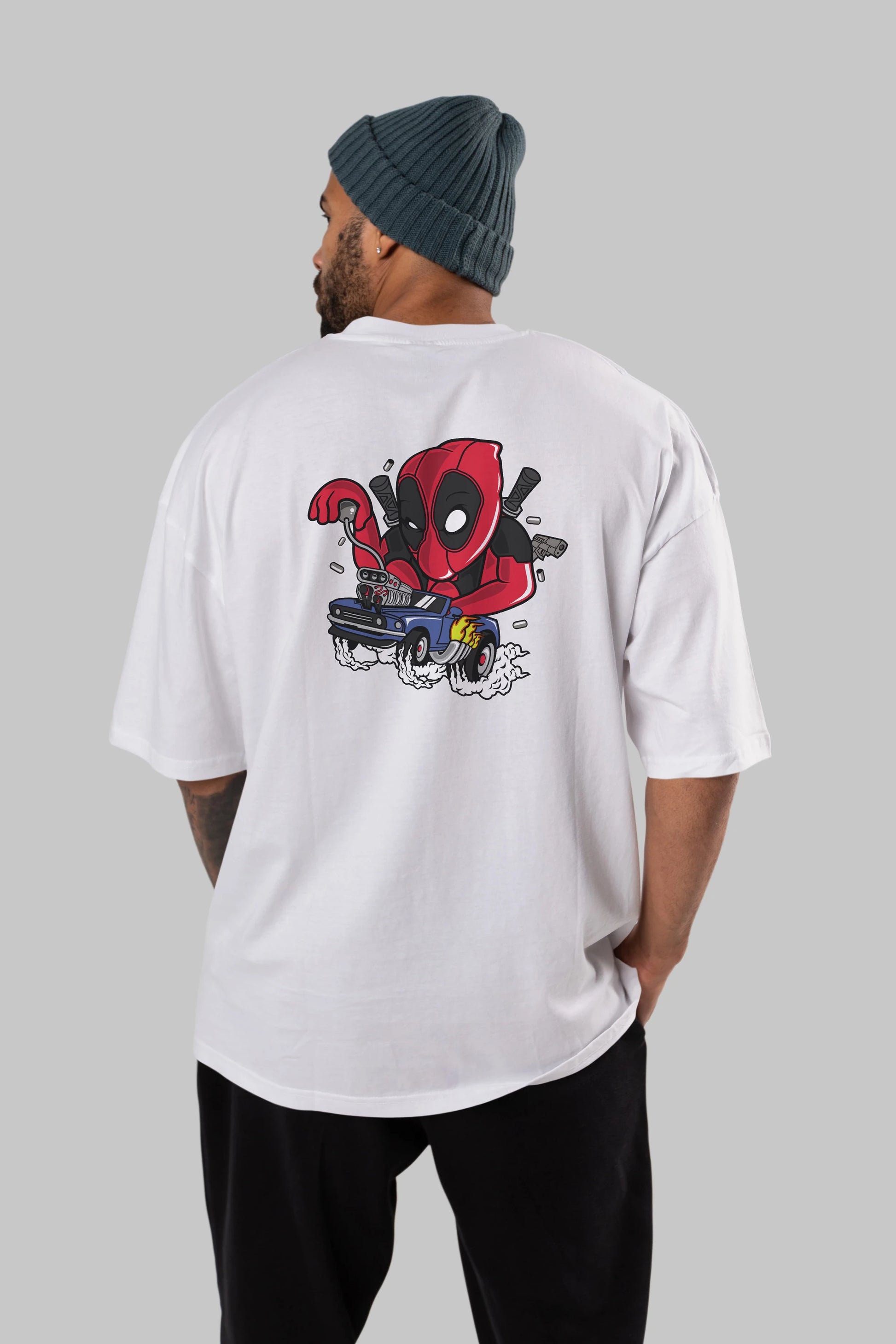 Deadpool (21) Arka Baskılı Oversize t-shirt Erkek Kadın Unisex %100 Pamuk Bisiklet Yaka tişort