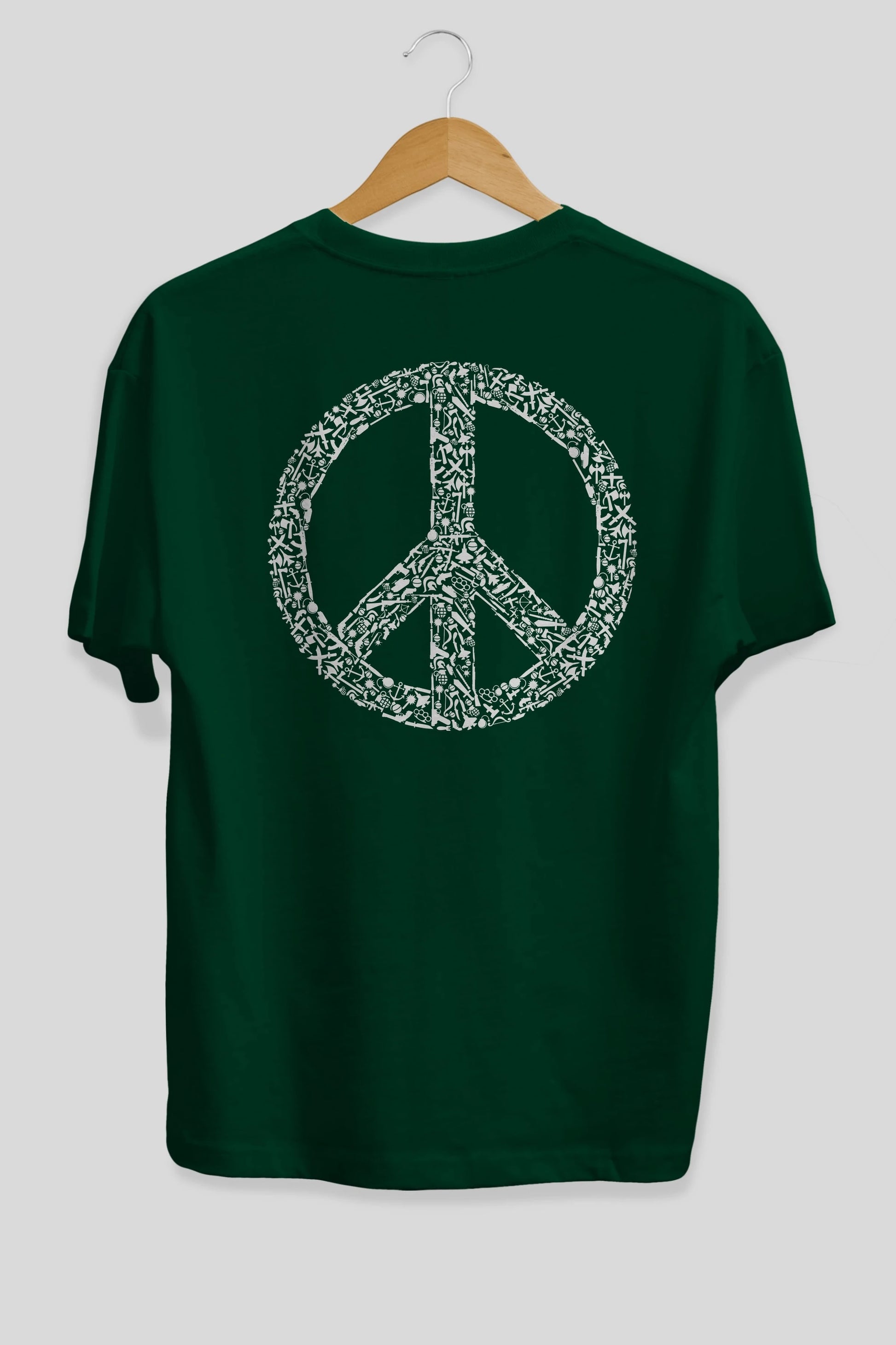 War Peace Arka Baskılı Oversize t-shirt %100 pamuk Erkek Kadın Unisex