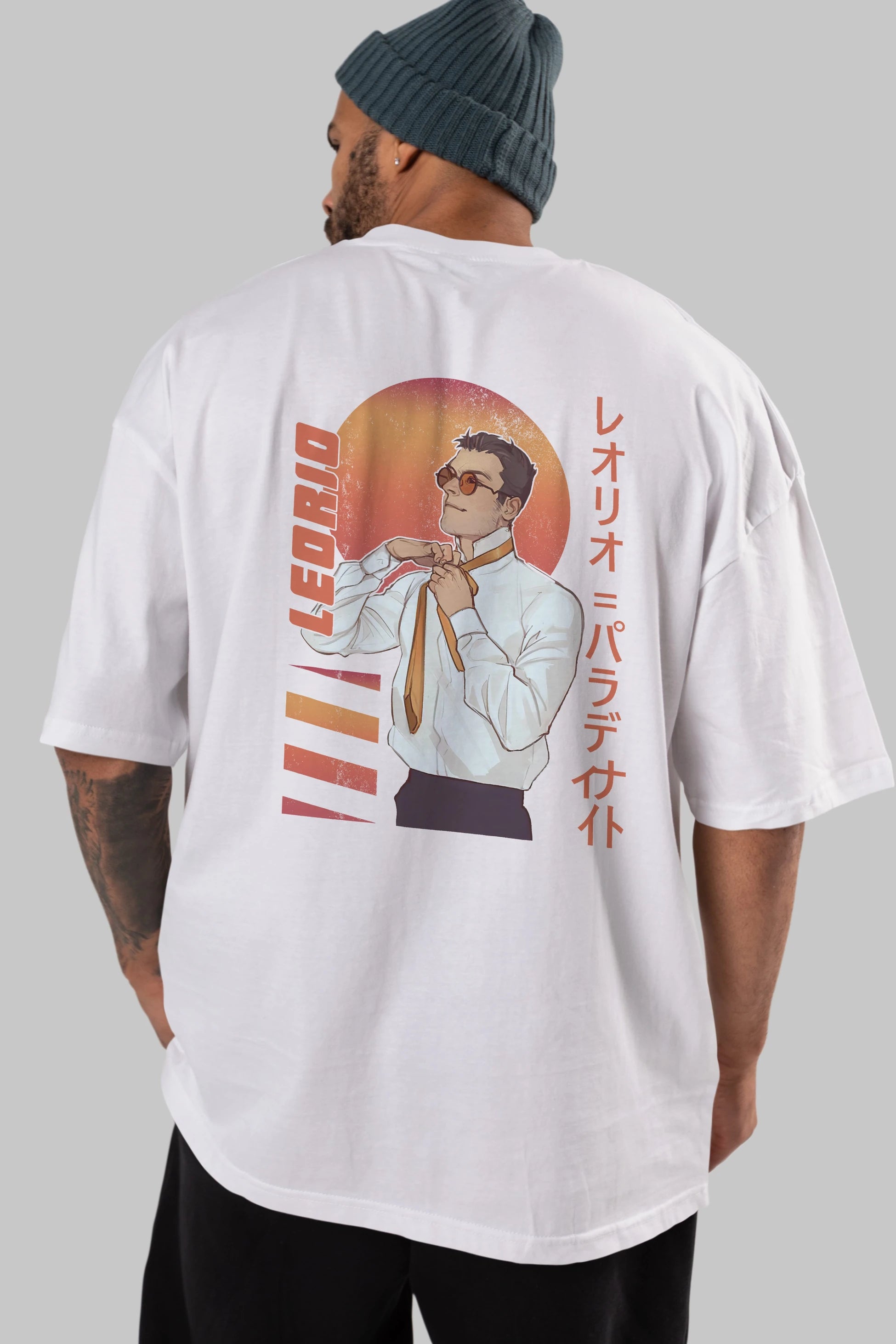 Leorio Paladiknight 5 (2) Anime Arka Baskılı Oversize t-shirt Erkek Kadın Unisex