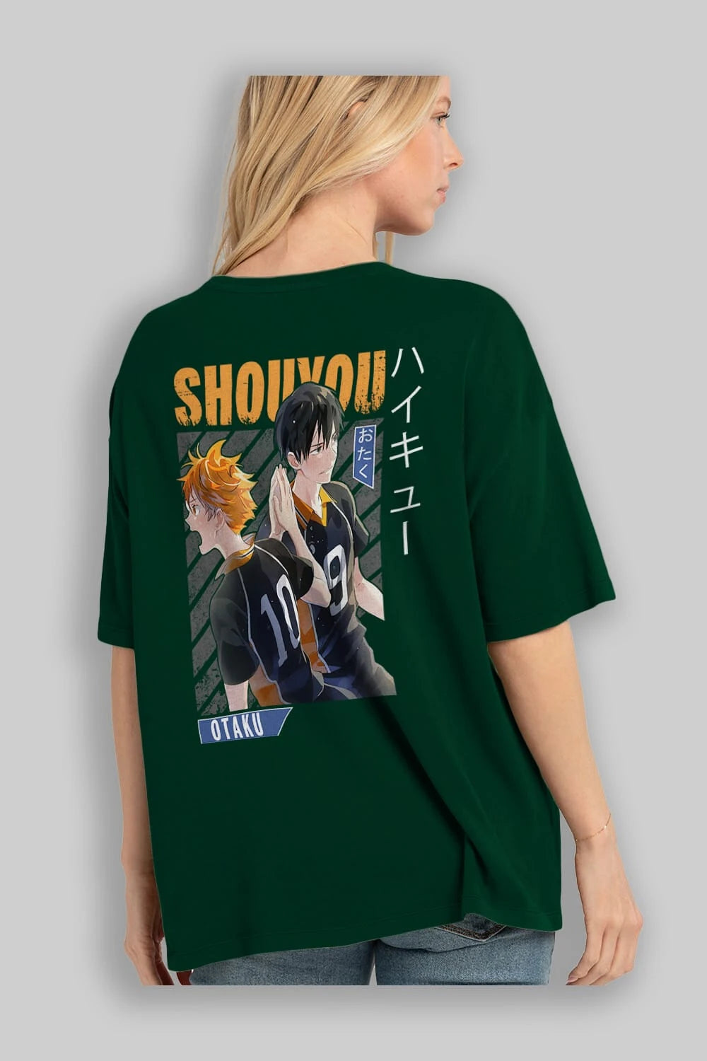 Shouyou Hinata 12 Anime Arka Baskılı Oversize t-shirt Erkek Kadın Unisex