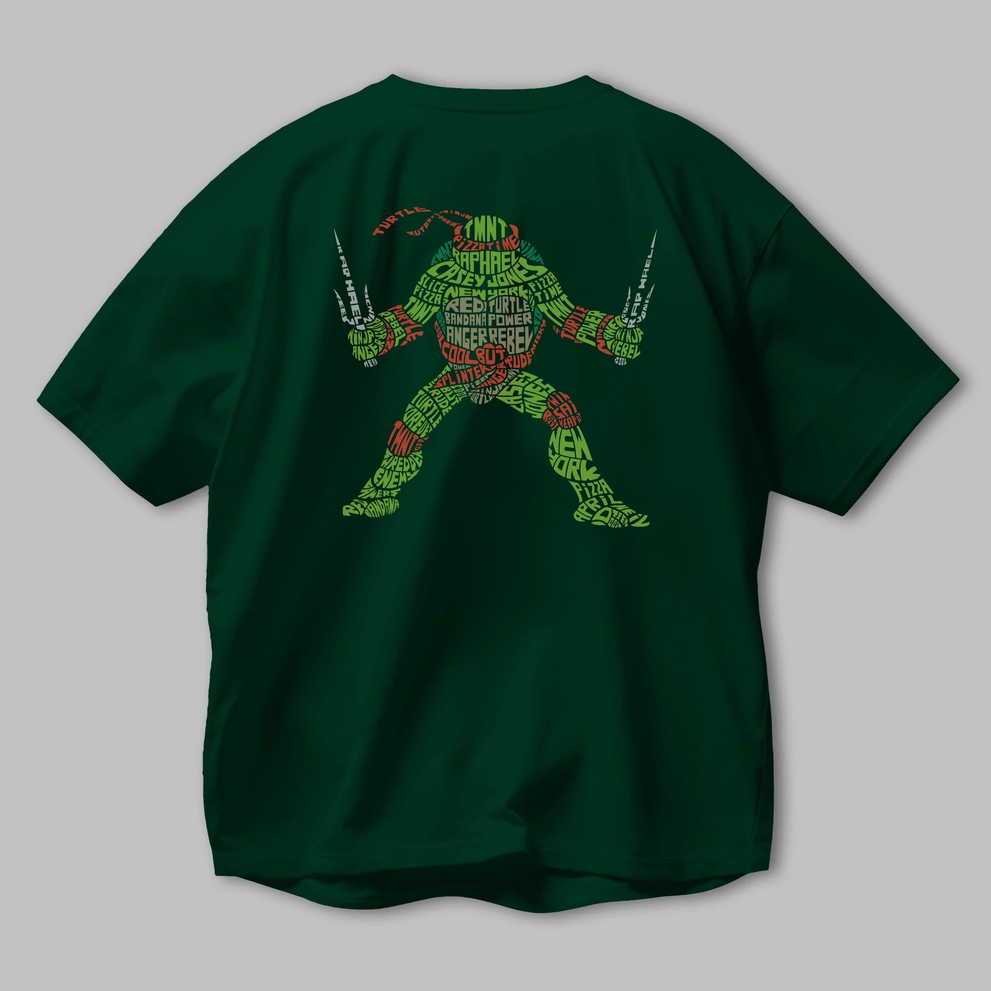 Ninja Turtle Arka Baskılı Oversize t-shirt %100 pamuk Erkek Kadın Unisex
