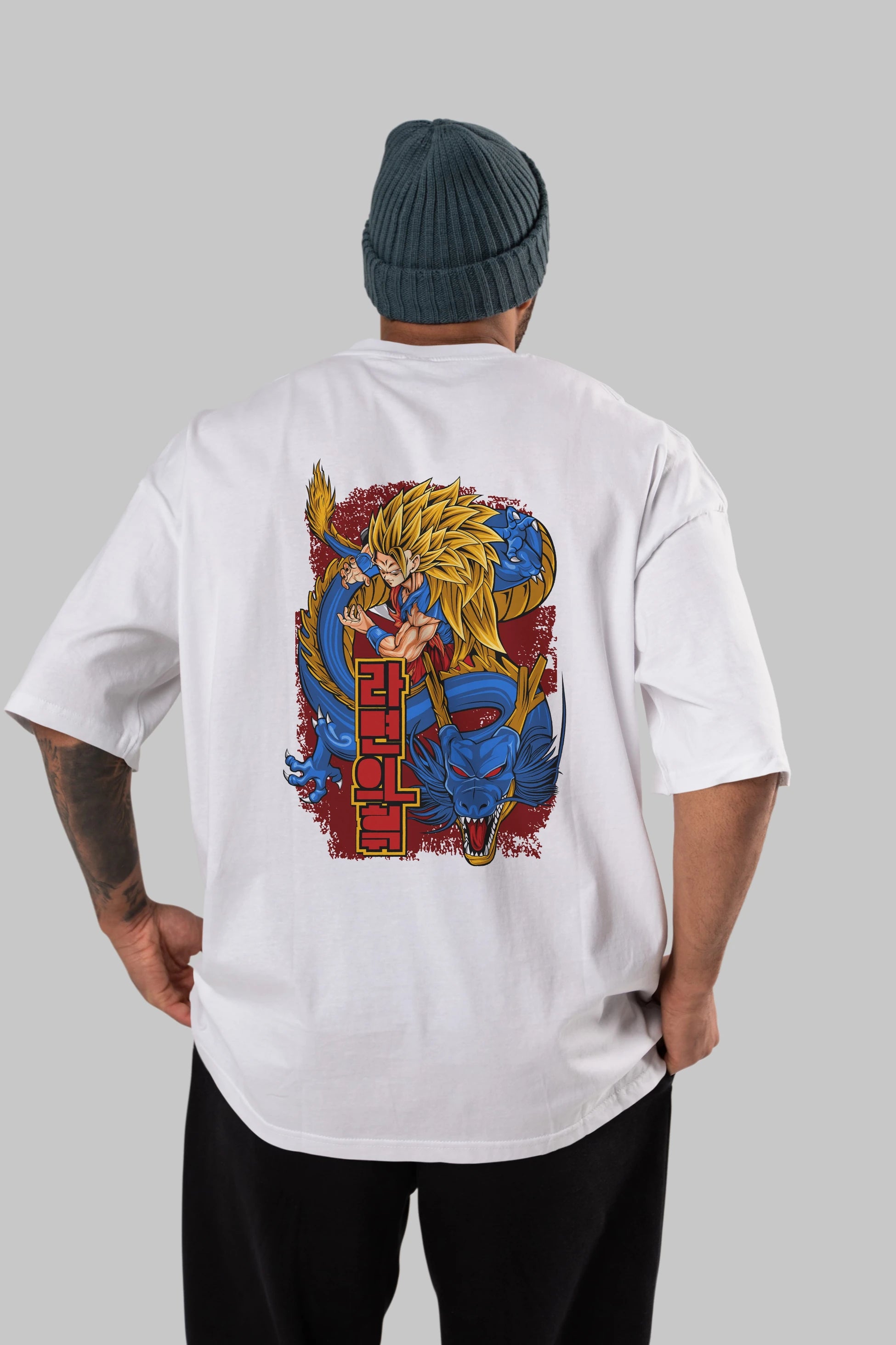 DRAGON BALL Z Anime Arka Baskılı Oversize t-shirt Erkek Kadın Unisex