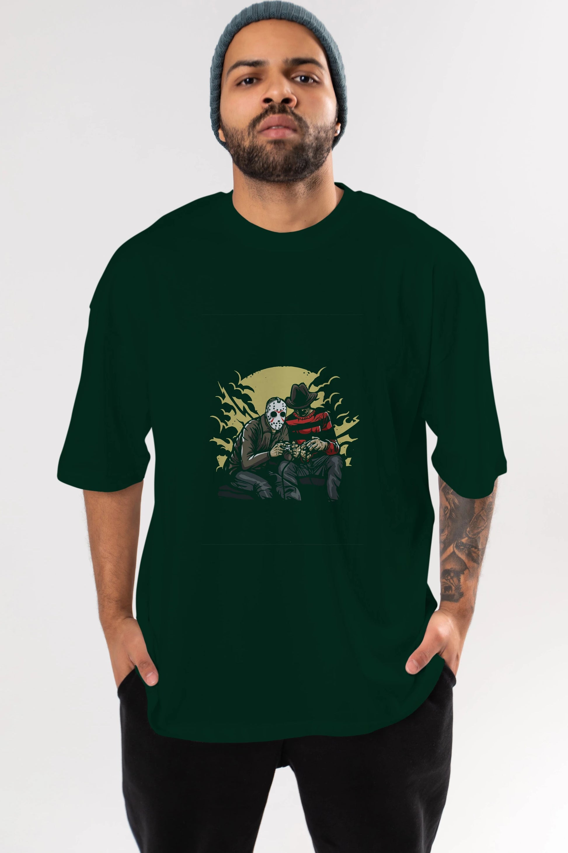 Dark Gamers Ön Baskılı Oversize t-shirt Erkek Kadın Unisex %100 Pamuk tişort