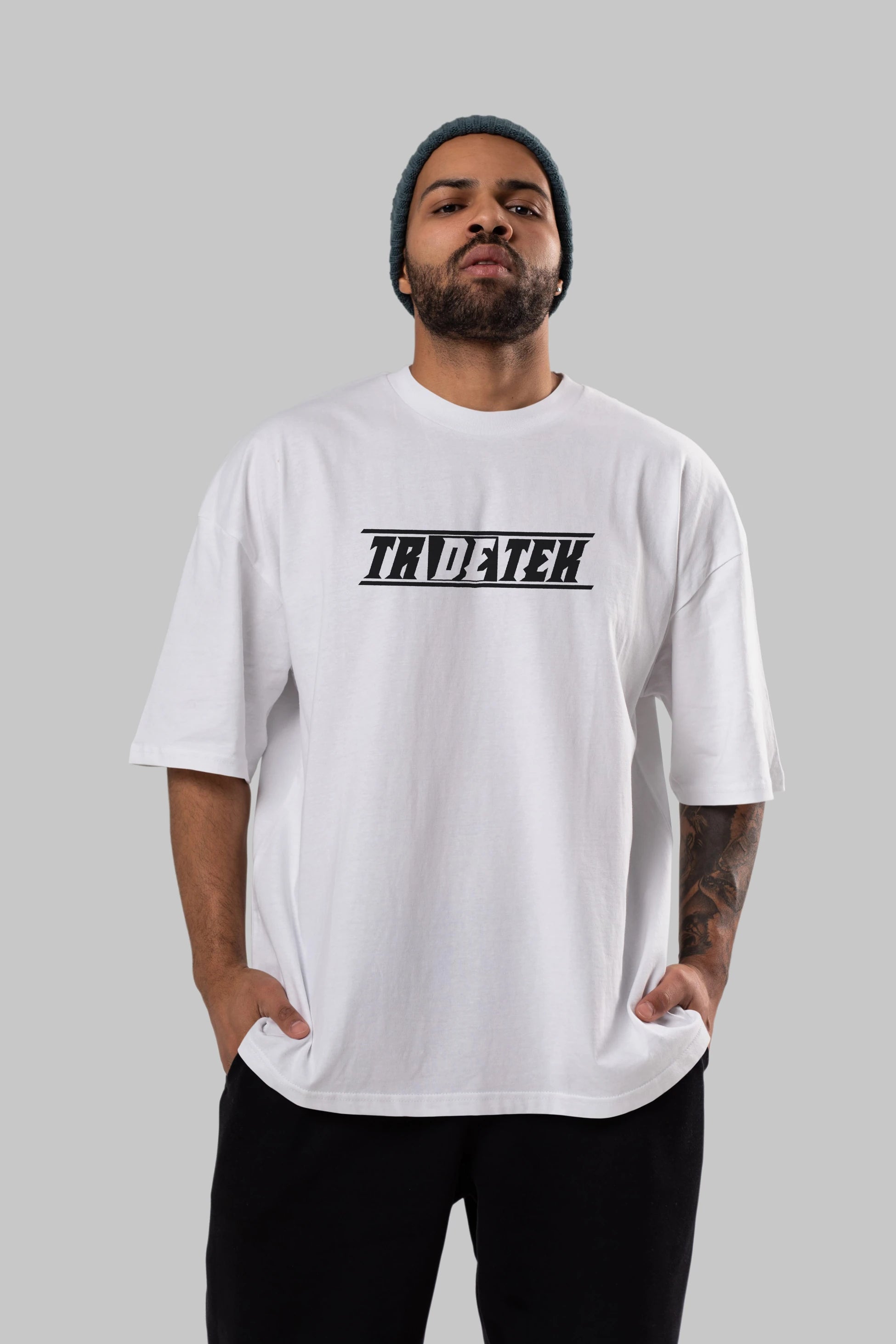 Tr De Tek Ön Baskılı Oversize t-shirt %100 pamuk Erkek Kadın Unisex